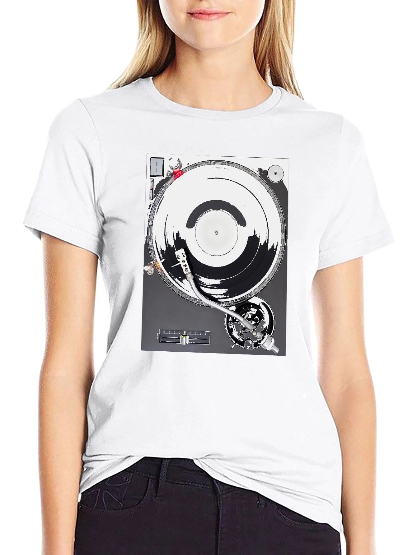 DJ Turntable Graphic T-Shirt - Black