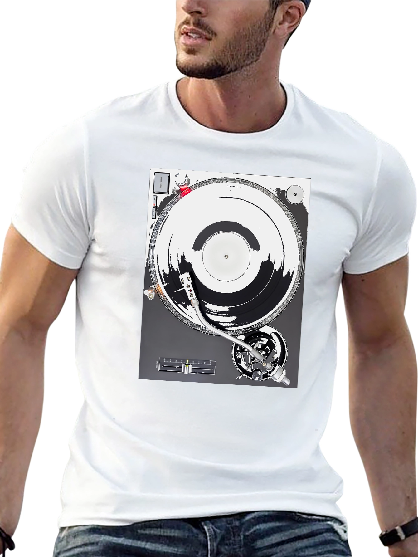 DJ Turntable Graphic T-Shirt - Black