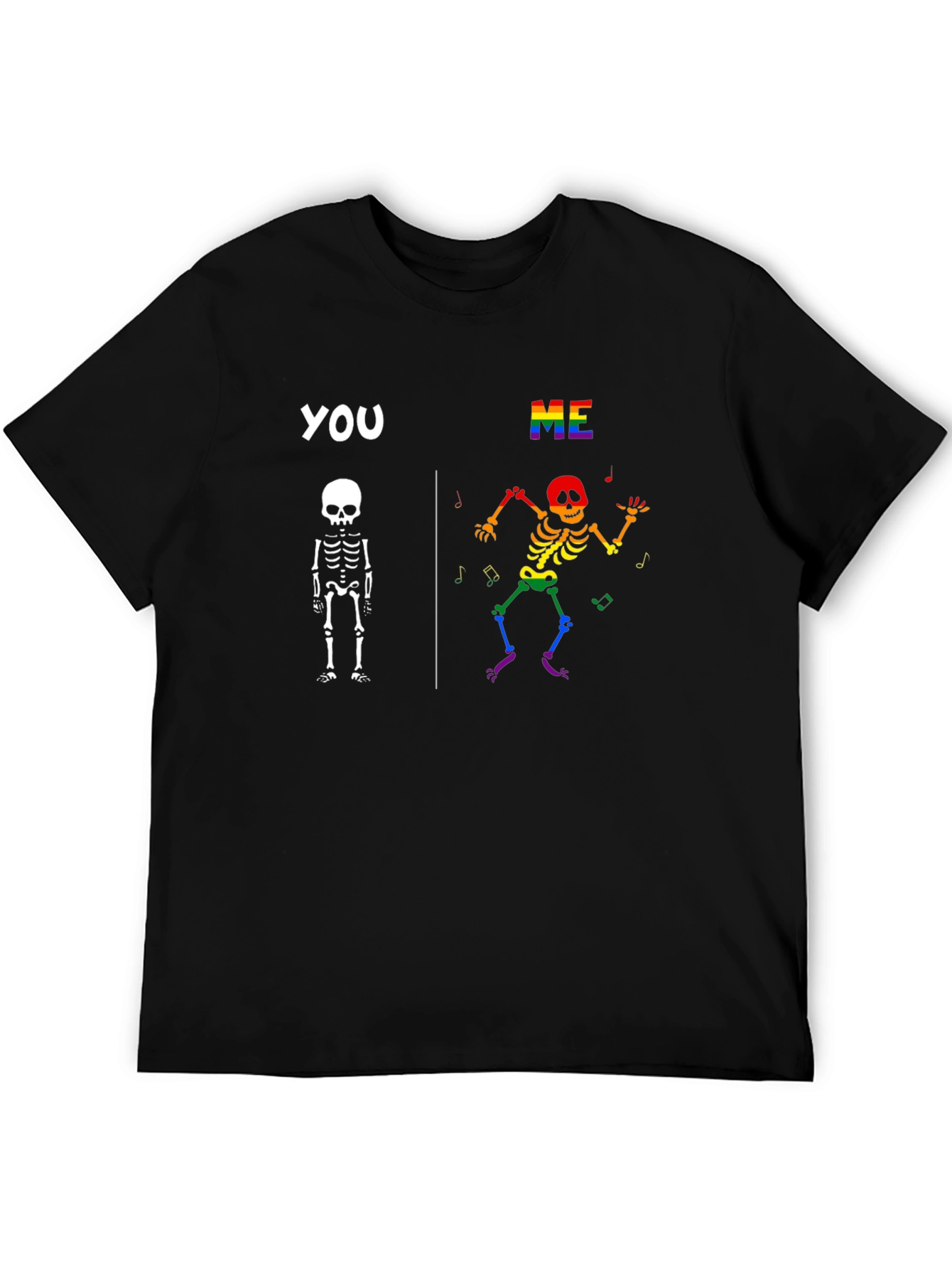 Funny Skeleton You vs Me T-Shirt