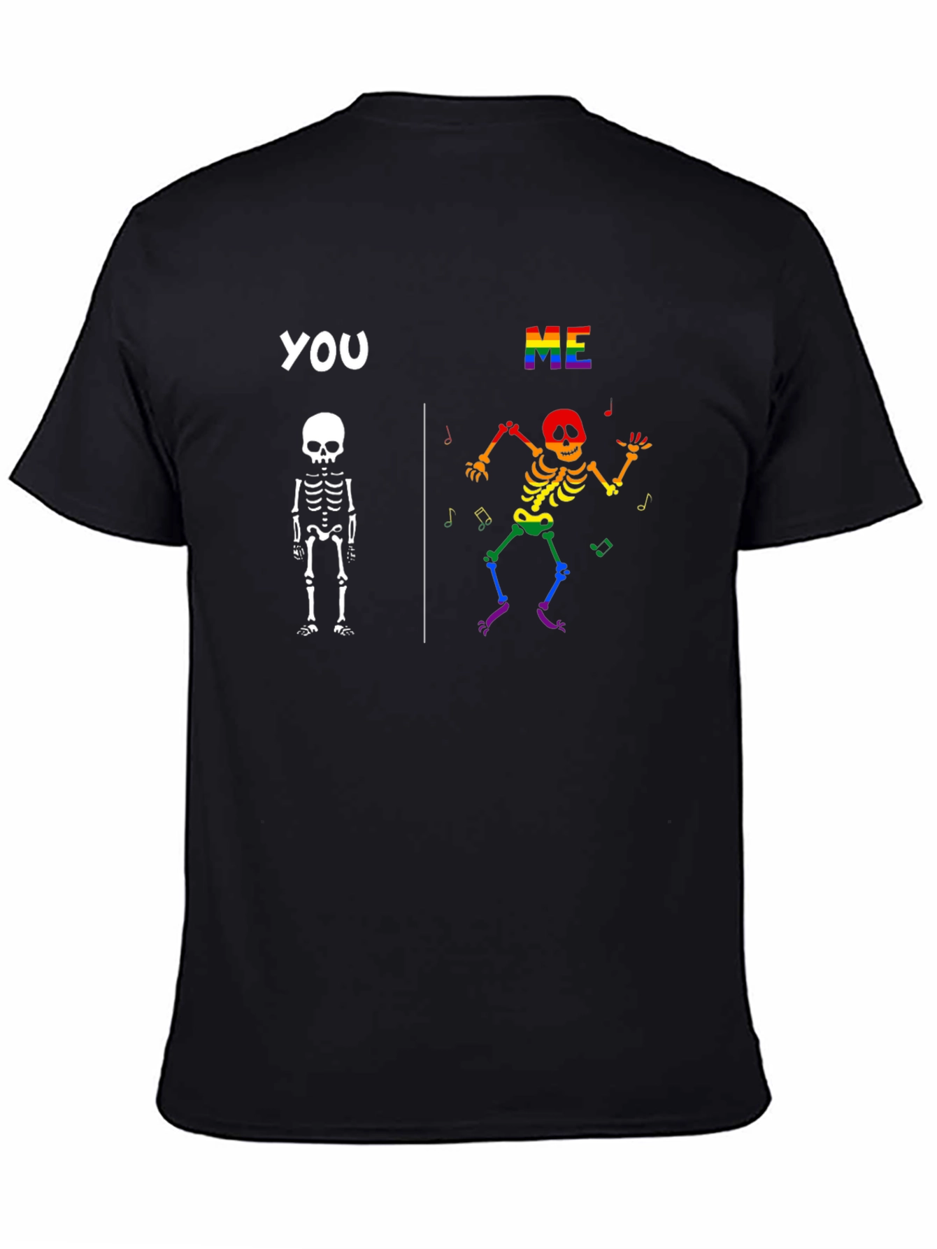 Funny Skeleton You vs Me T-Shirt