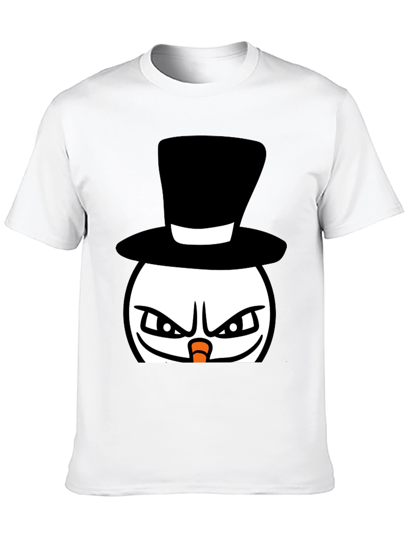 Evil Snowman Graphic T-Shirt - Black Cotton Blend