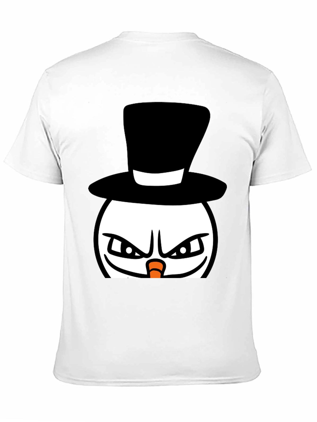 Evil Snowman Graphic T-Shirt - Black Cotton Blend