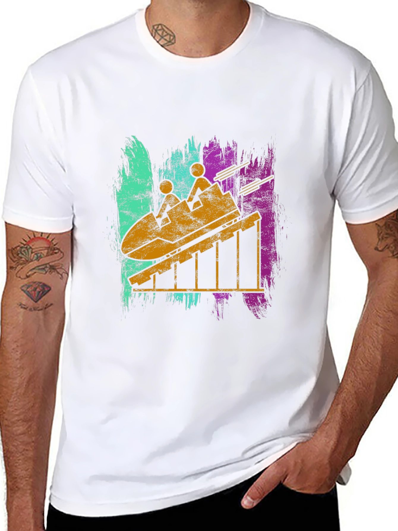Retro Roller Coaster Graphic T-Shirt