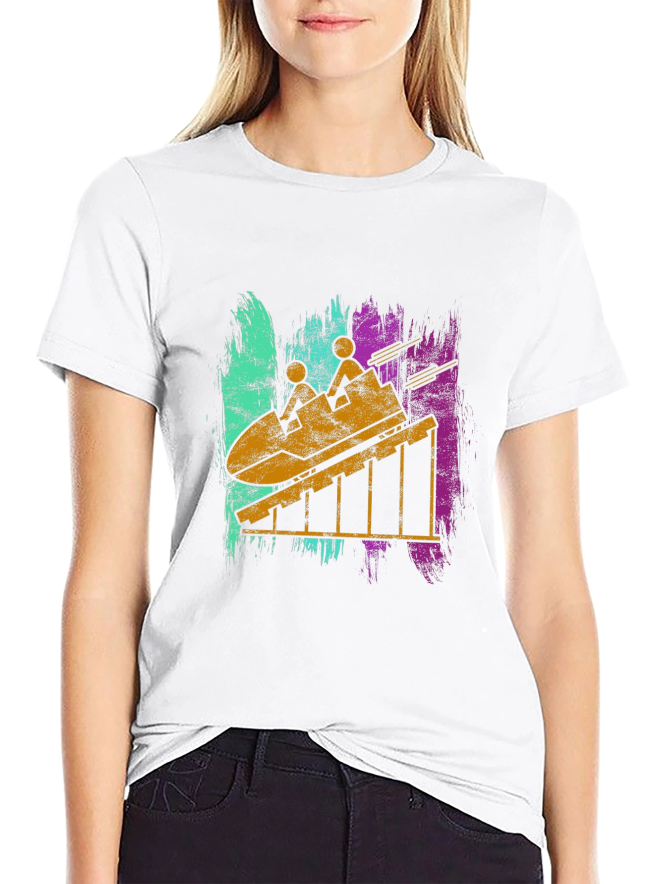 Retro Roller Coaster Graphic T-Shirt