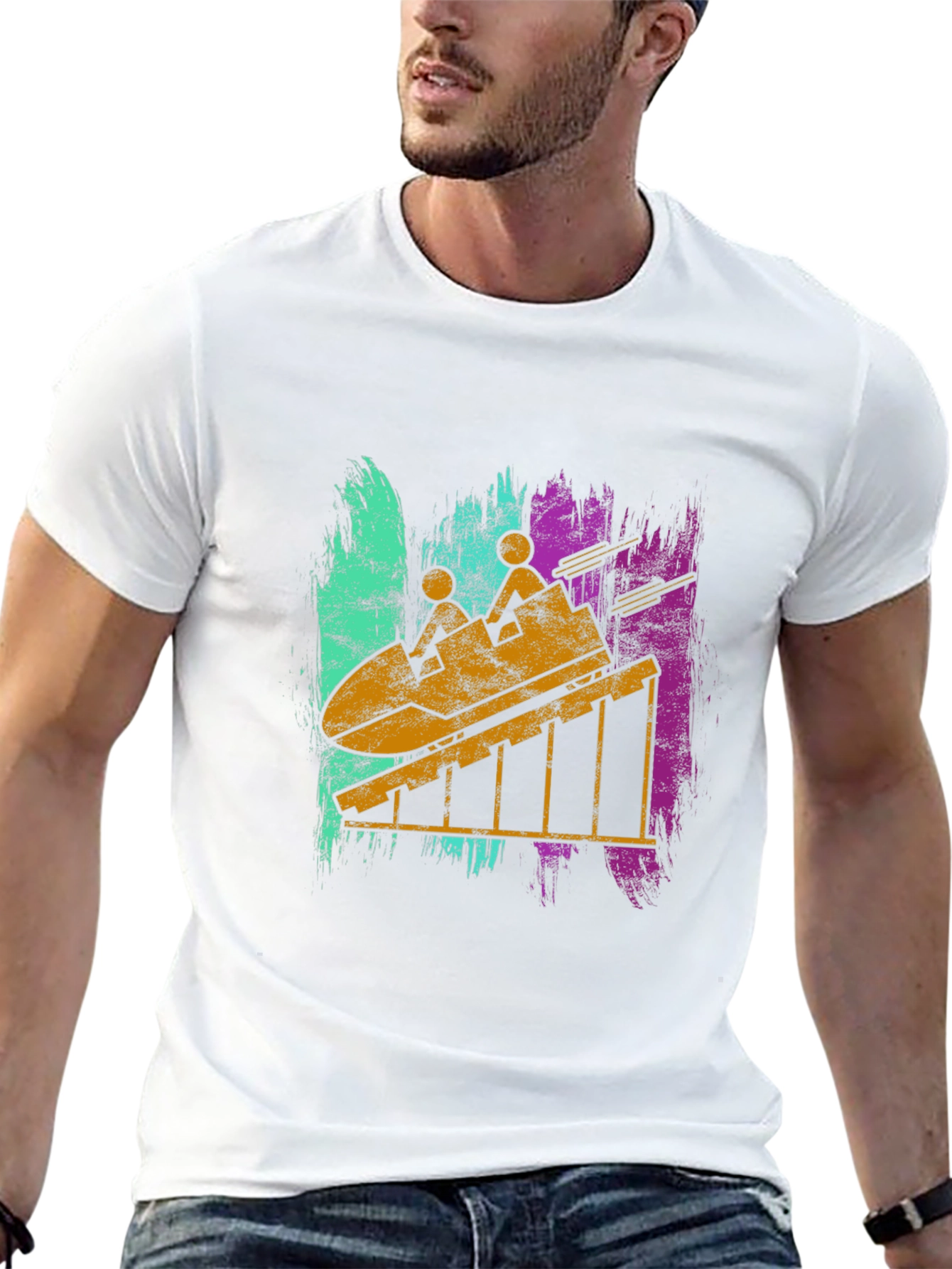 Retro Roller Coaster Graphic T-Shirt