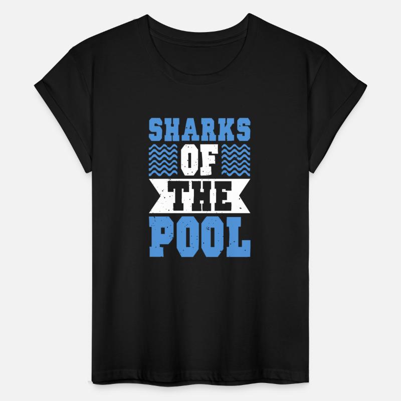 Swimmer Swimming Sharks Of The Pool
