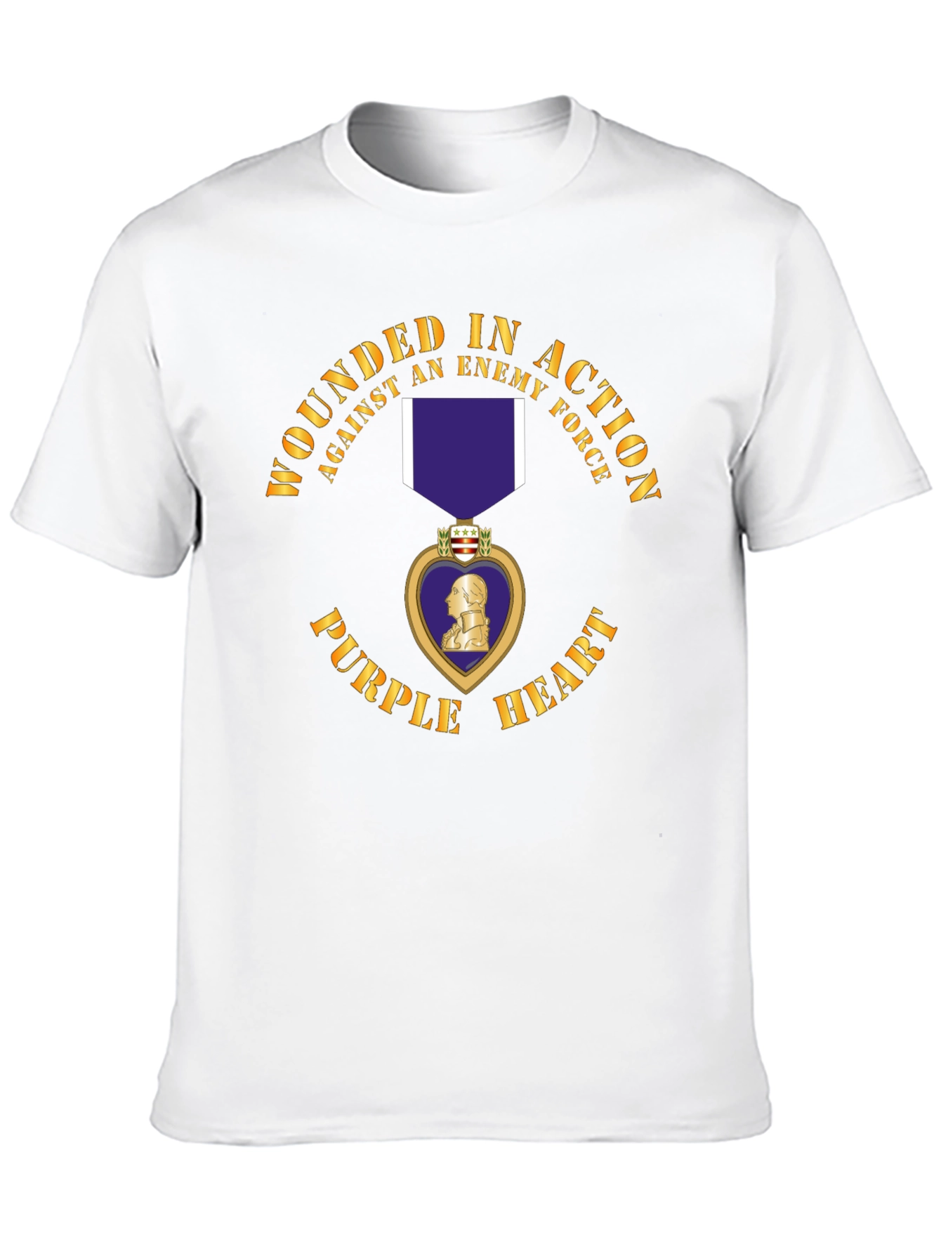 Wounded In Action Purple Heart Graphic T-Shirt