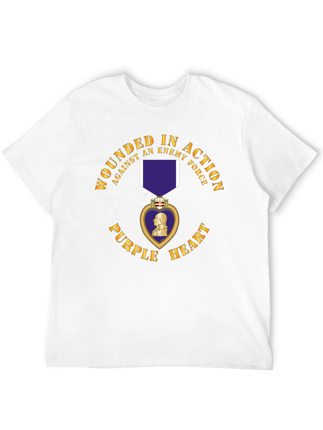 Wounded In Action Purple Heart Graphic T-Shirt