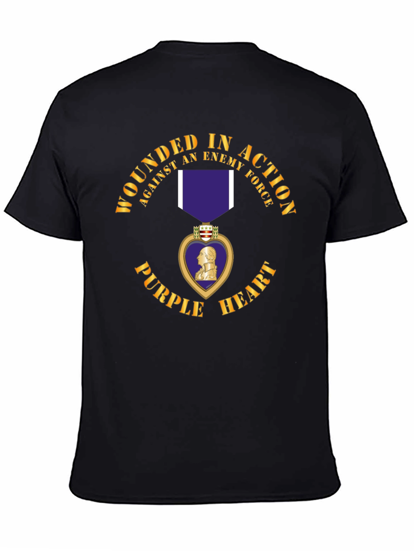 Wounded In Action Purple Heart Graphic T-Shirt