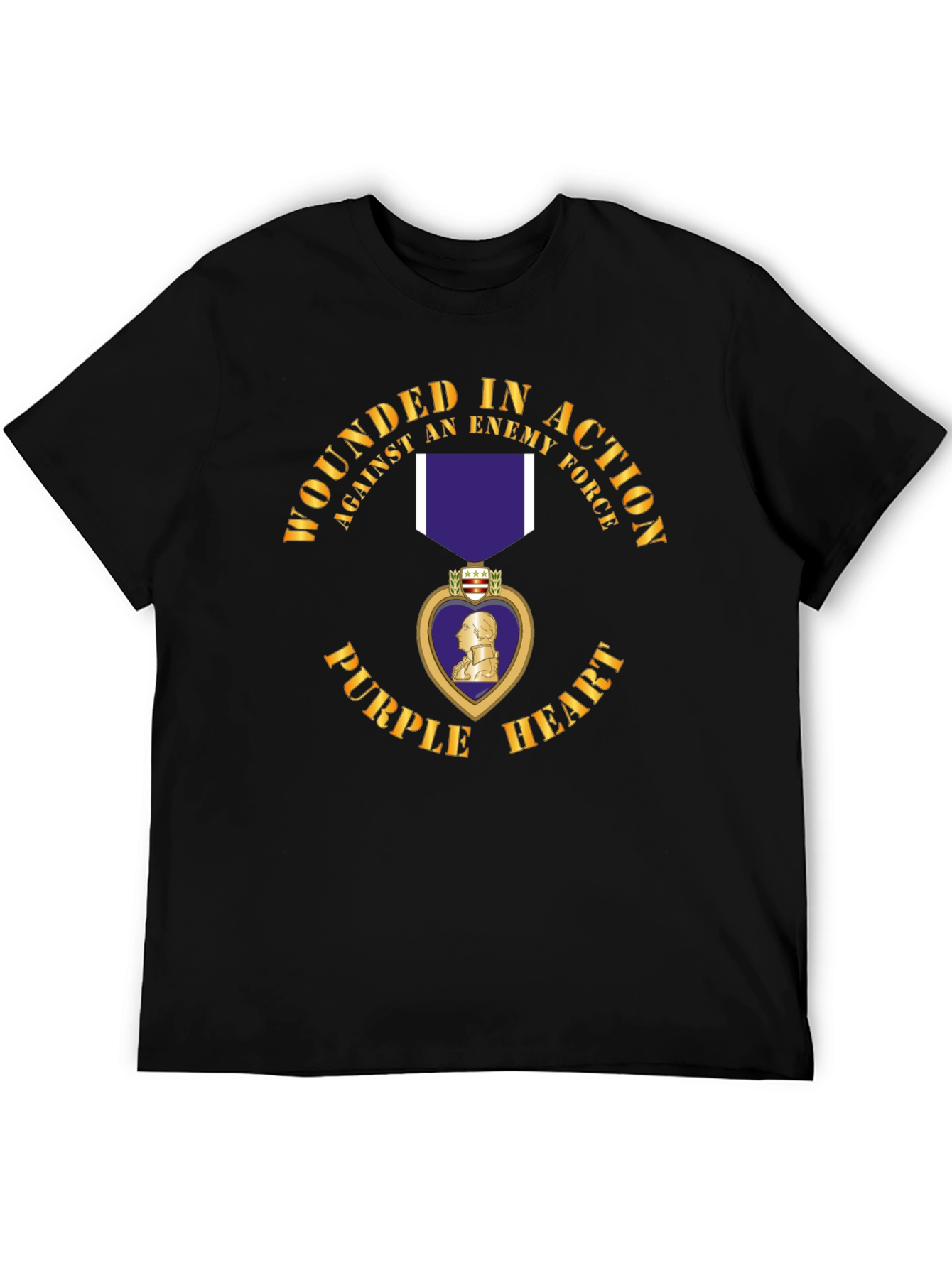 Wounded In Action Purple Heart Graphic T-Shirt