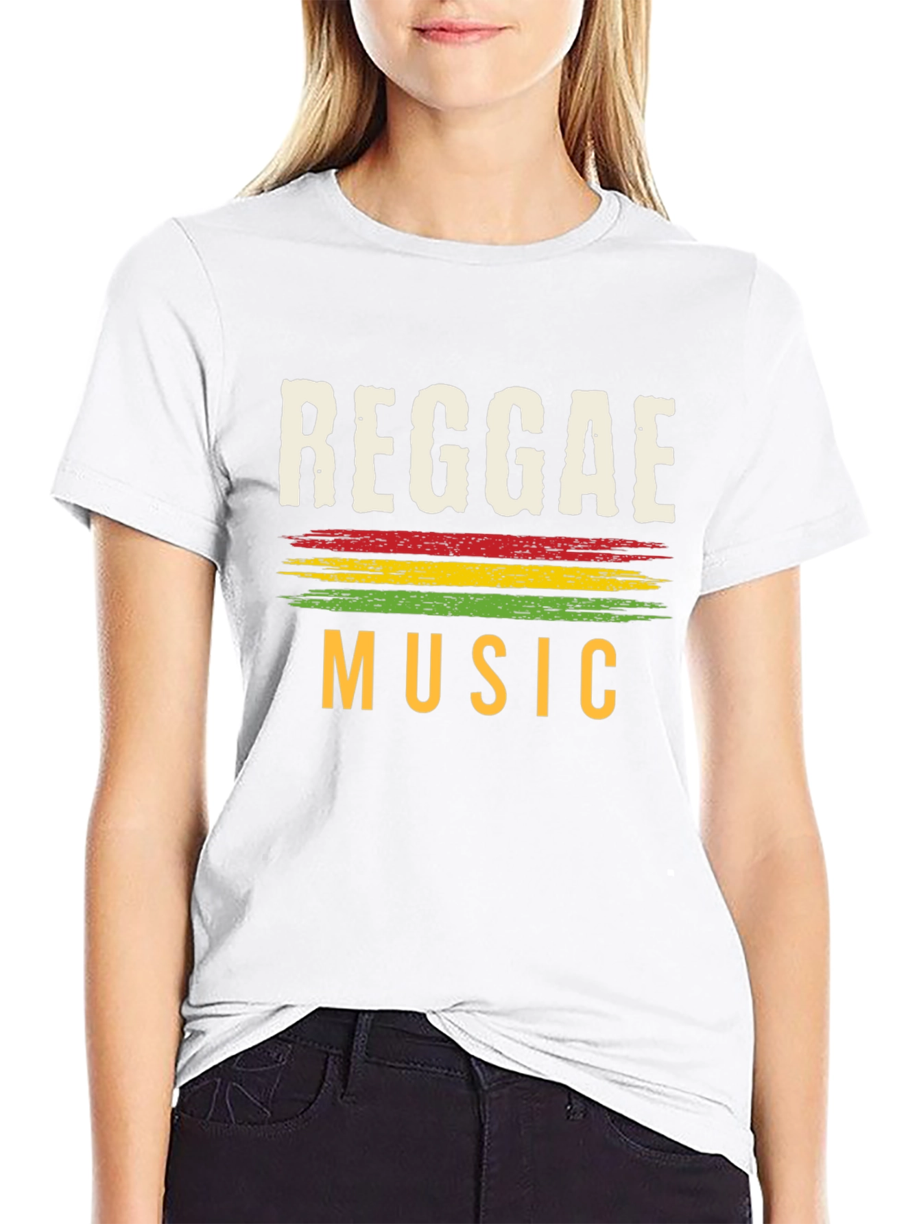 Reggae Music Graphic Tee - Black Cotton T-Shirt