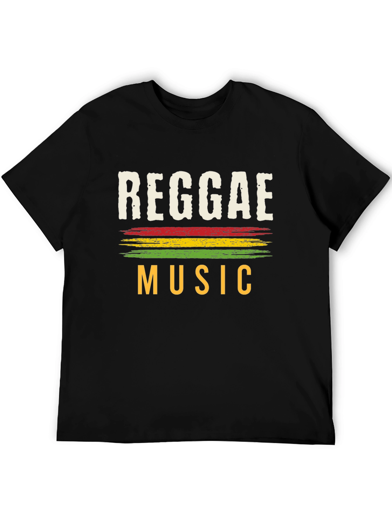 Reggae Music Graphic Tee - Black Cotton T-Shirt