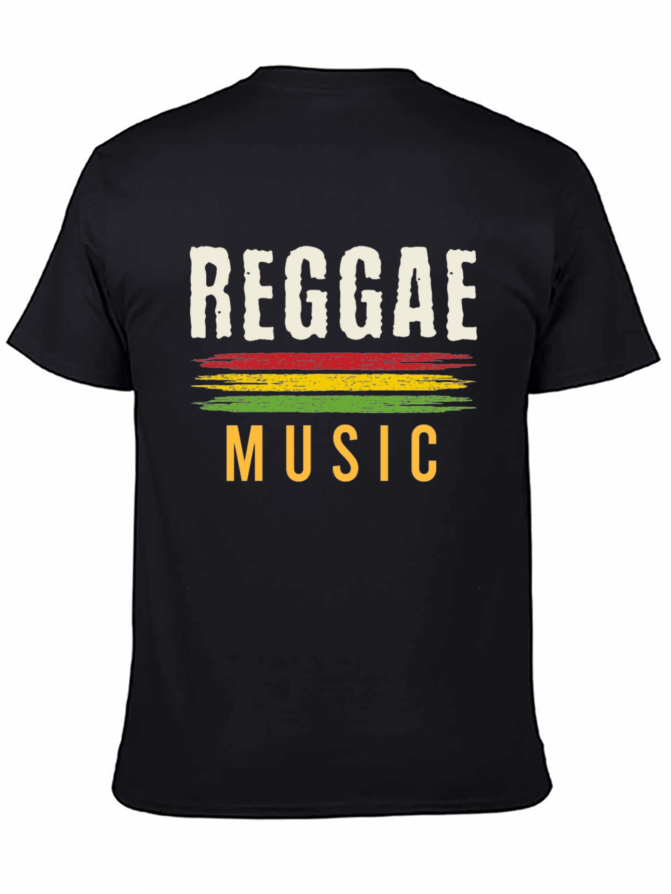 Reggae Music Graphic Tee - Black Cotton T-Shirt