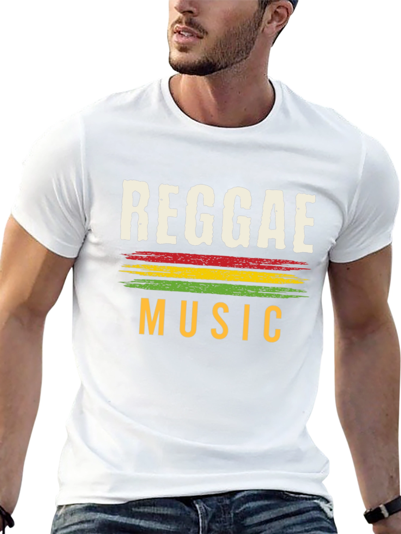 Reggae Music Graphic Tee - Black Cotton T-Shirt