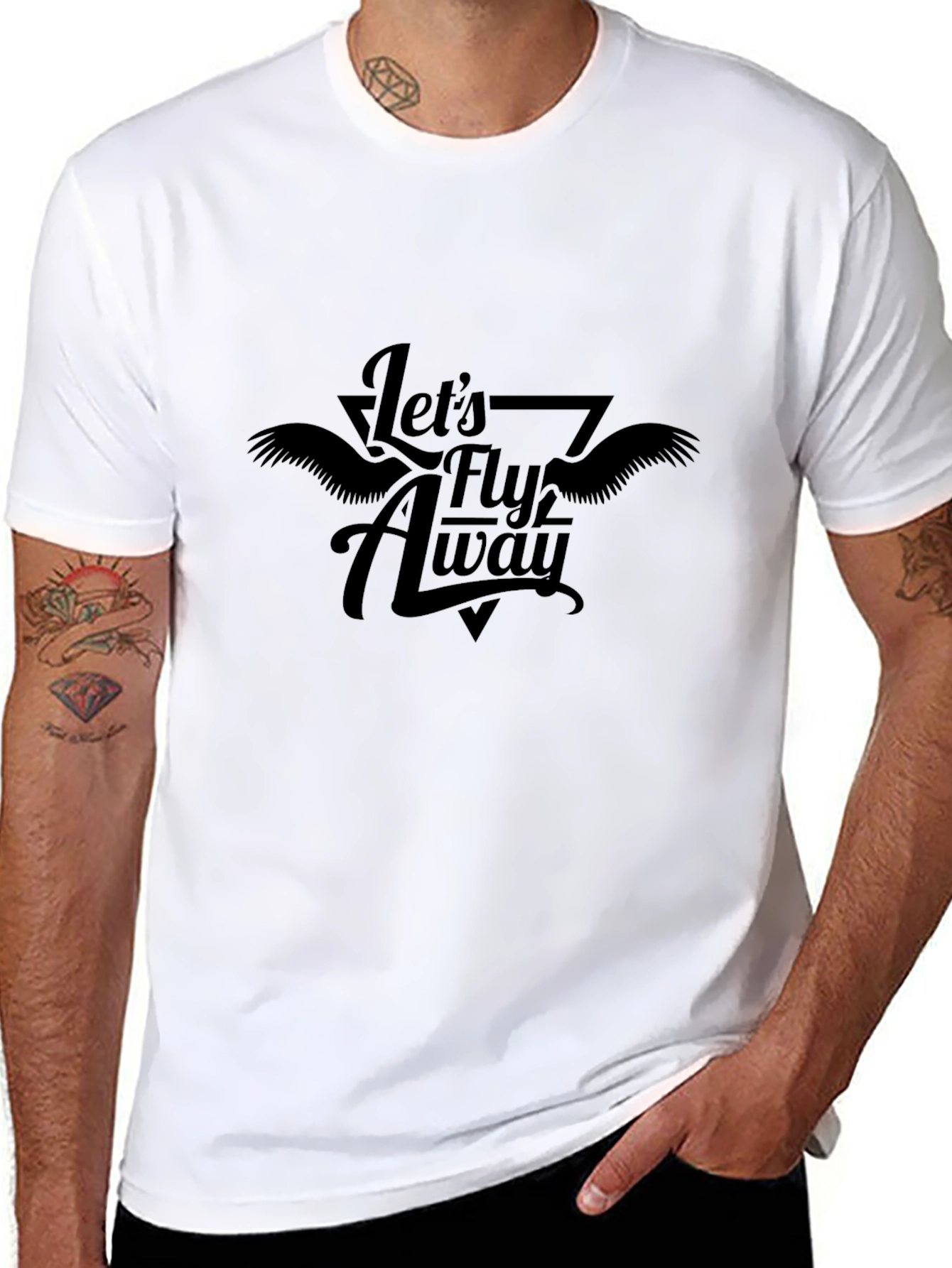 Lets Fly Away Graphic T-Shirt - Black