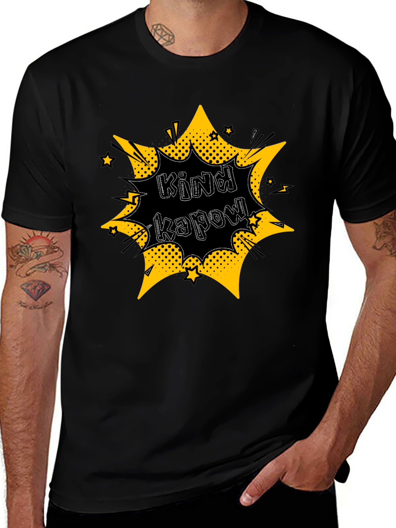 Kind Kapow! Graphic Print Black T-Shirt