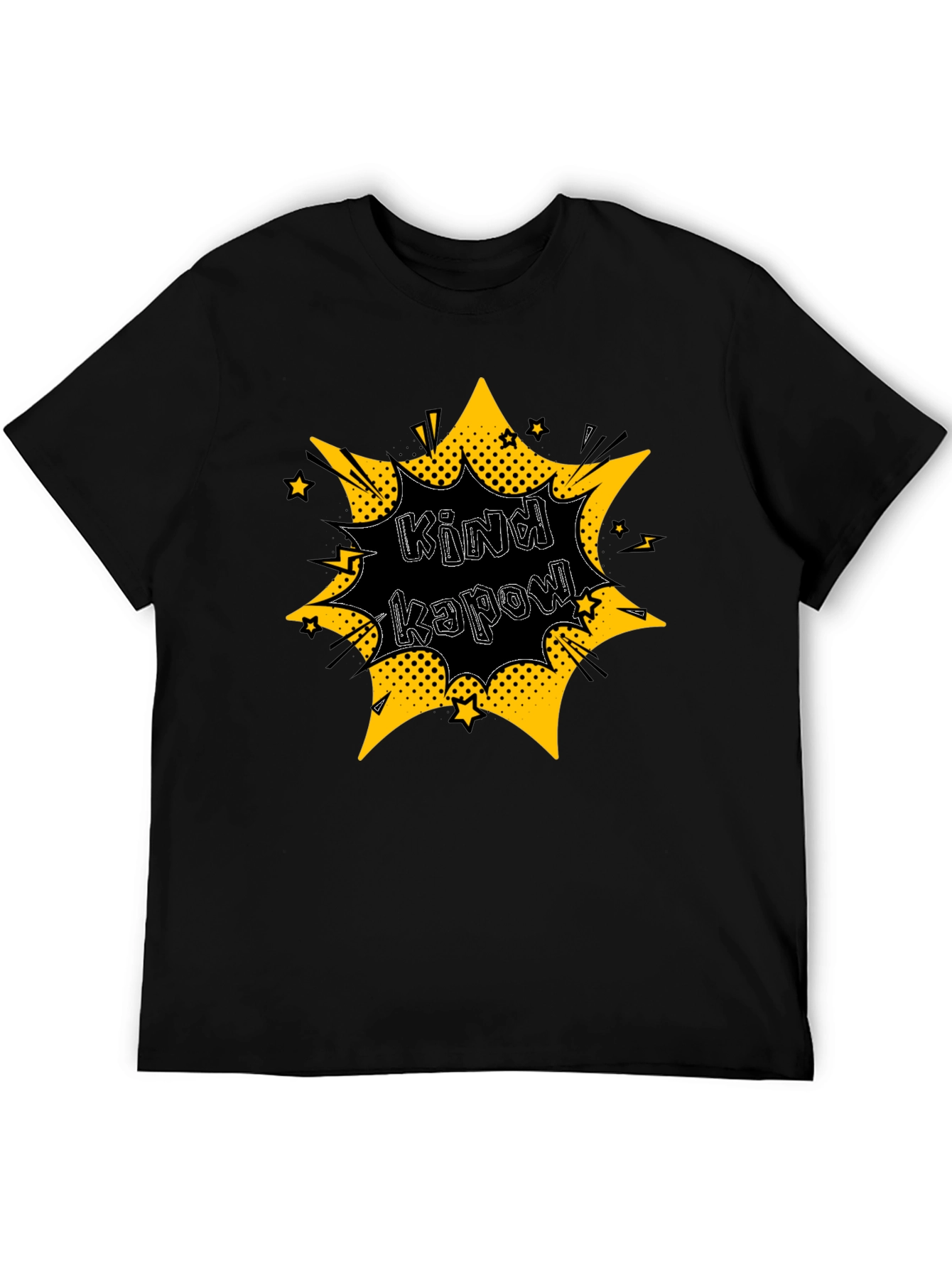 Kind Kapow! Graphic Print Black T-Shirt