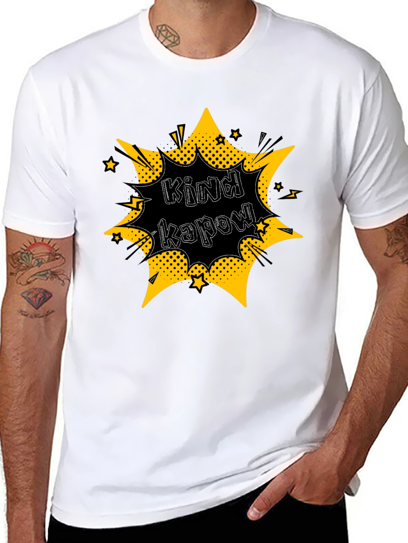 Kind Kapow! Graphic Print Black T-Shirt