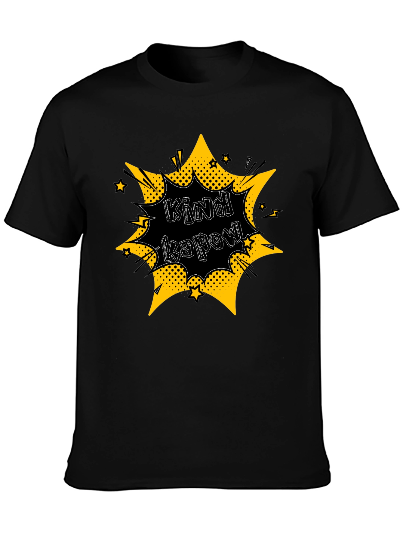 Kind Kapow! Graphic Print Black T-Shirt