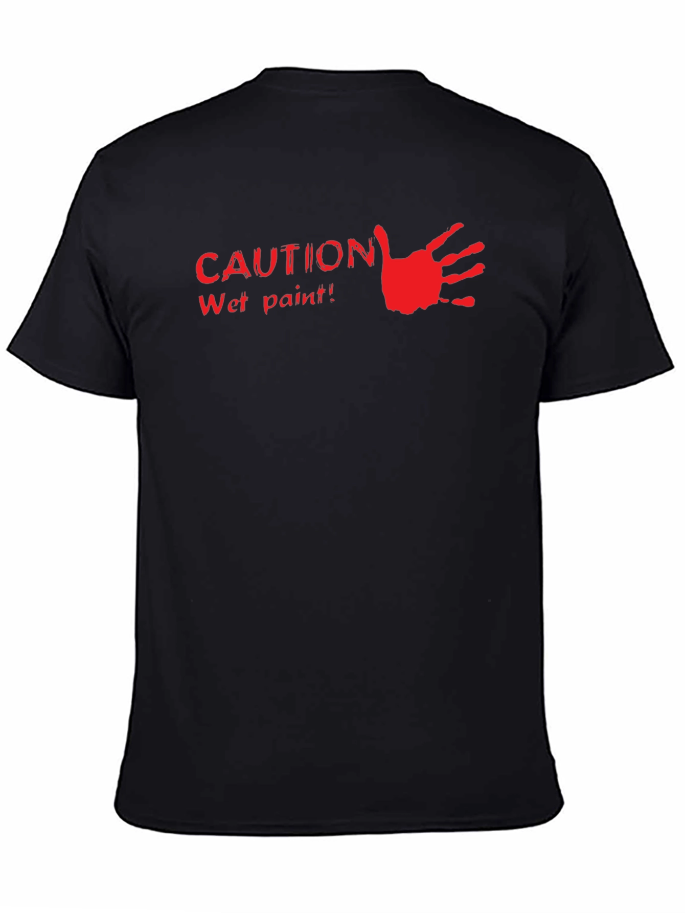 Caution Wet Paint Handprint Graphic Tee