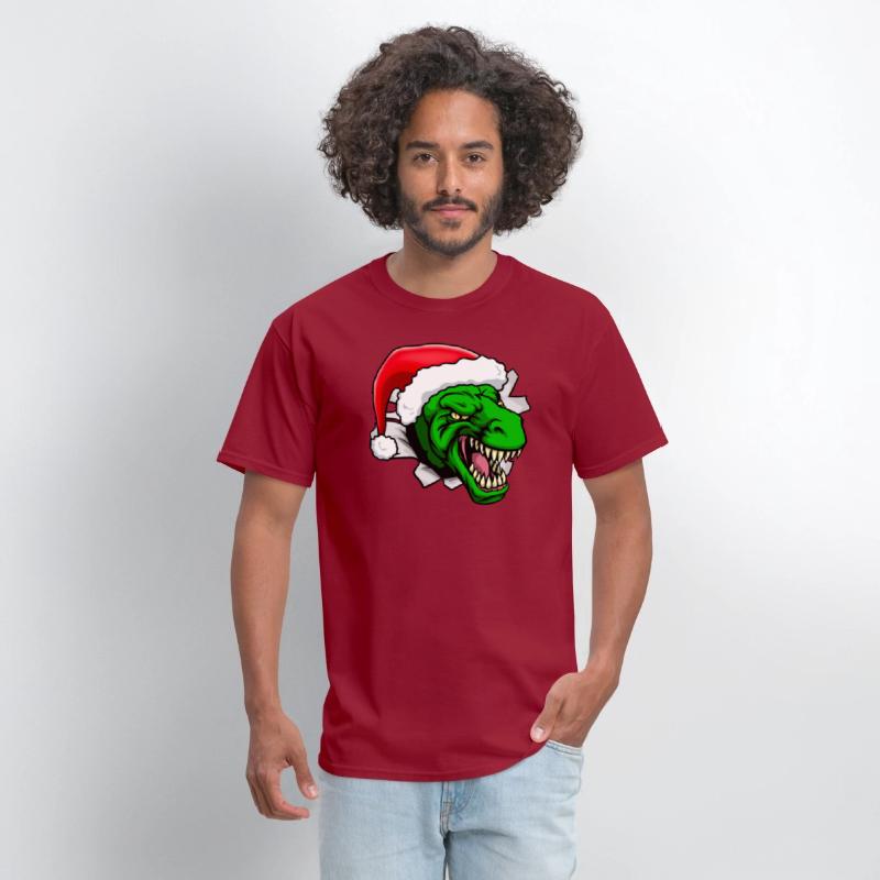 T-Rex Dinosaur Santa Claus Christmas Holiday Hat