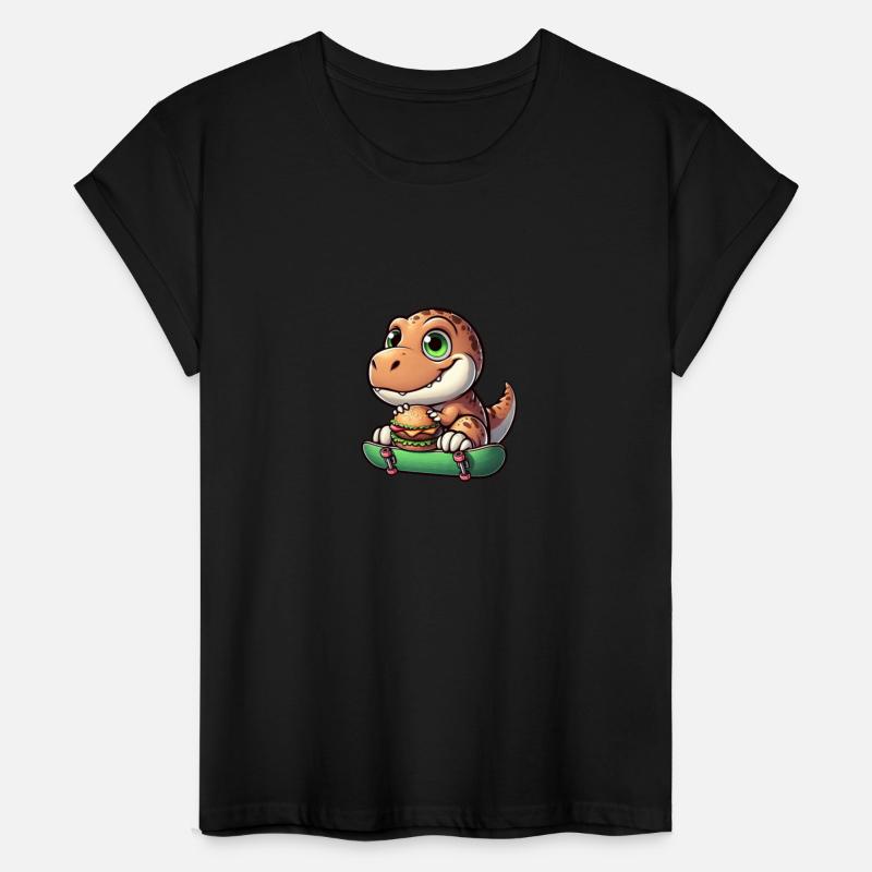 T-Rex Dinosaur Skateboard Cheeseburger Fun