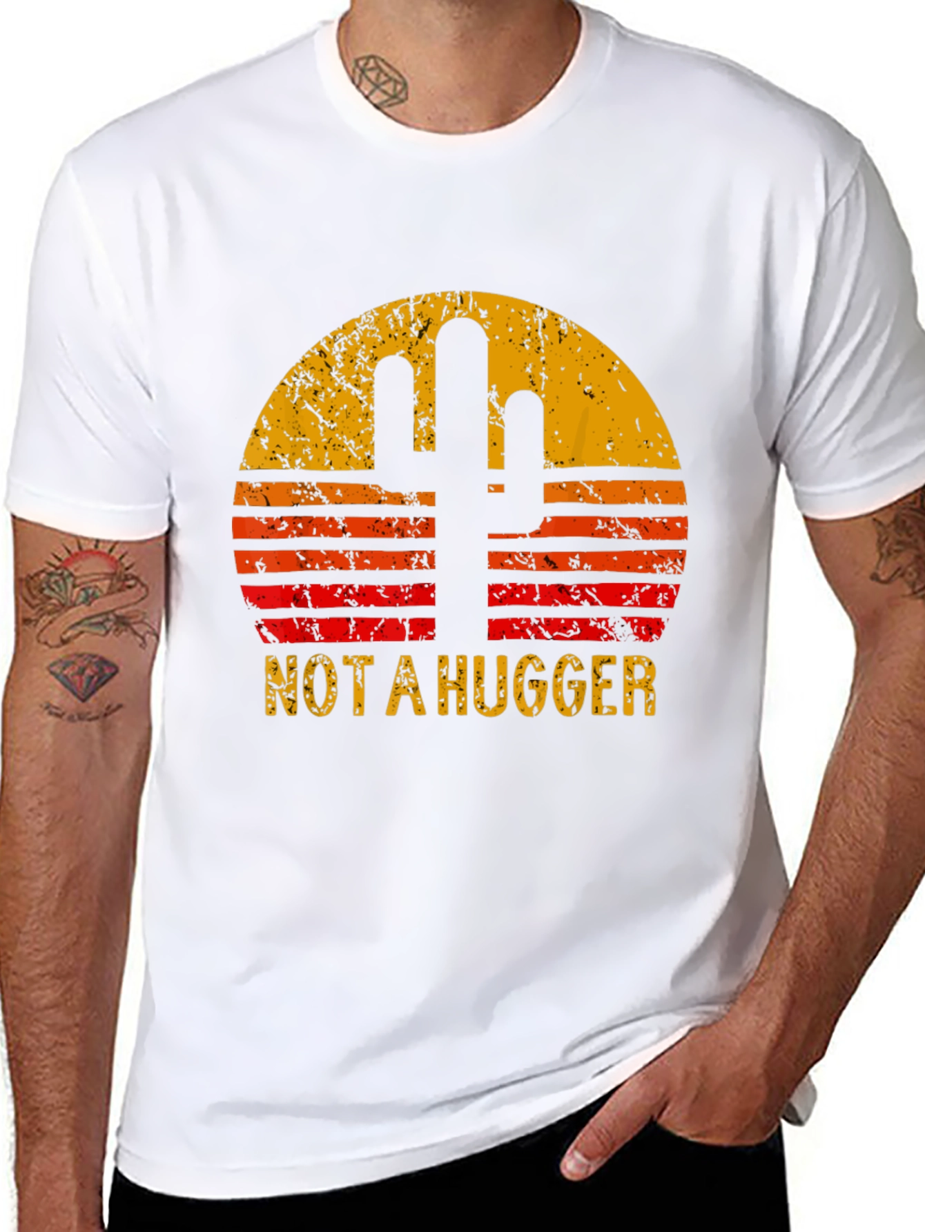Not a Hugger Cactus Graphic T-Shirt
