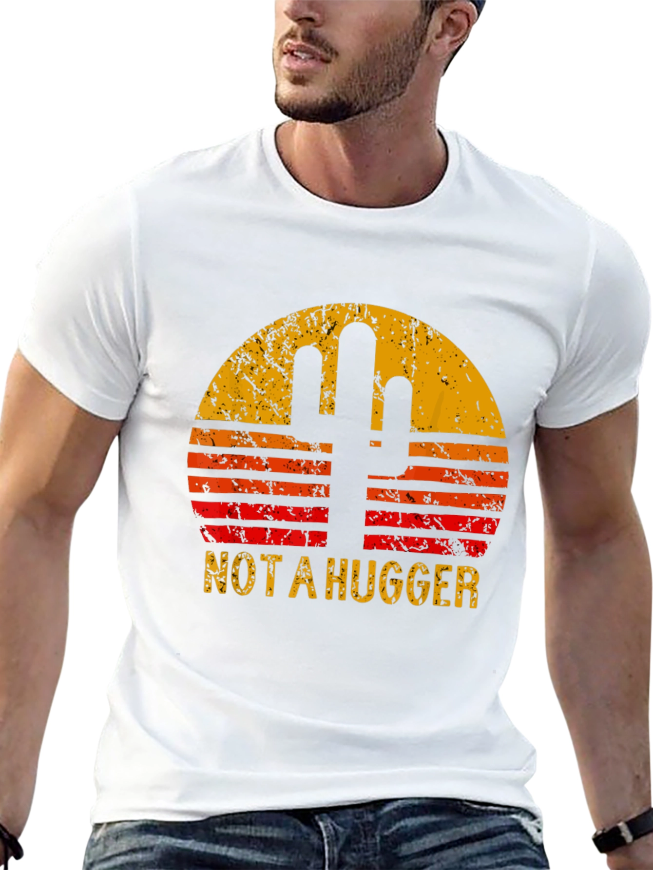 Not a Hugger Cactus Graphic T-Shirt