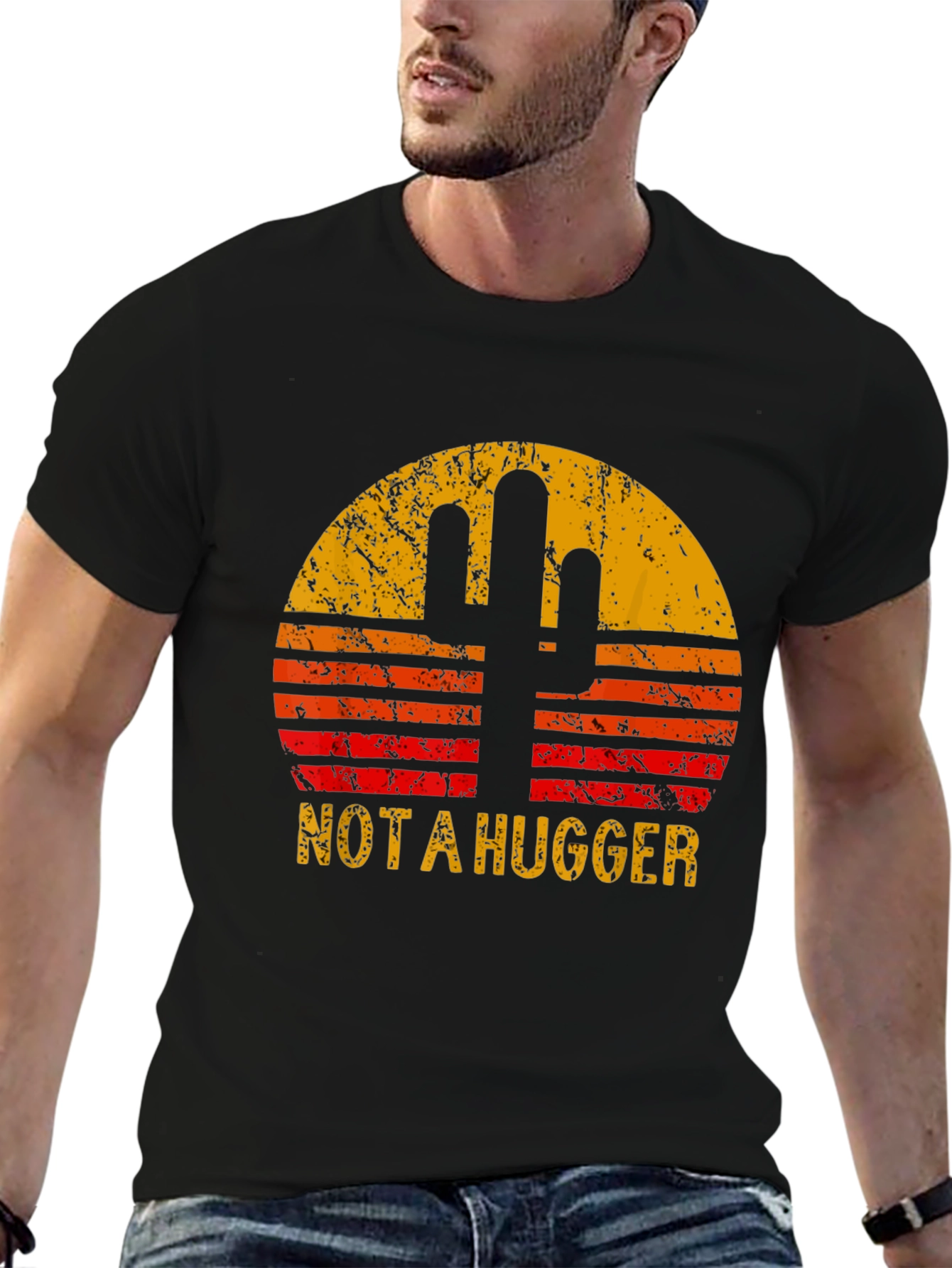 Not a Hugger Cactus Graphic T-Shirt