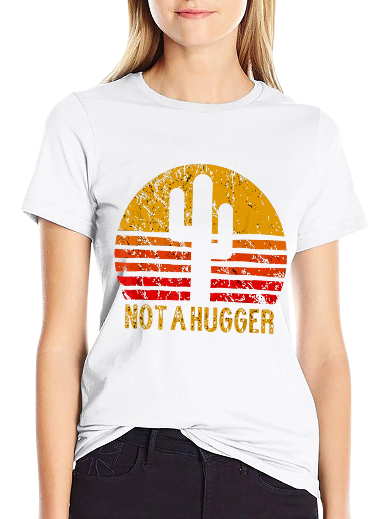 Not a Hugger Cactus Graphic T-Shirt