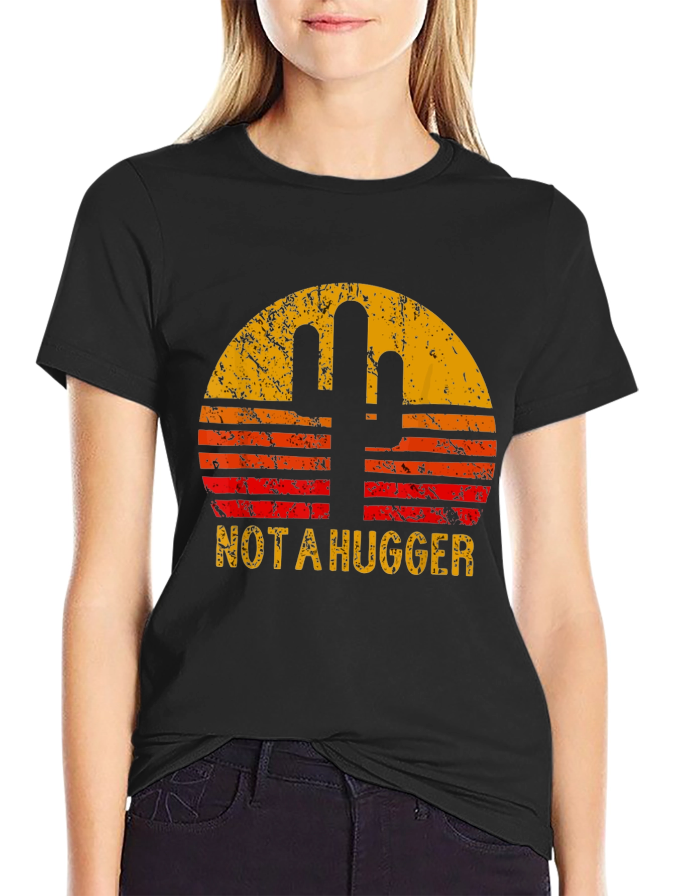 Not a Hugger Cactus Graphic T-Shirt