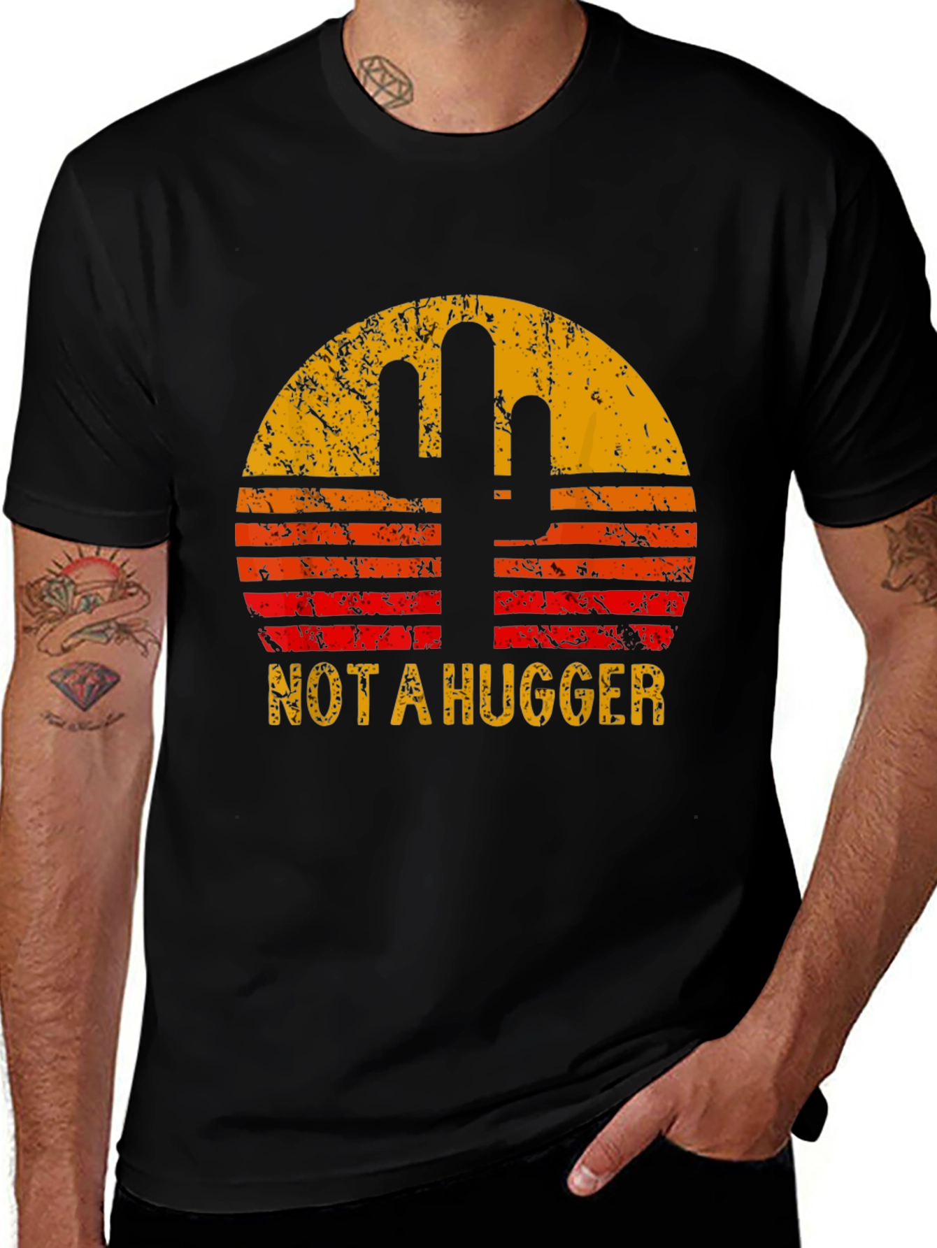 Not a Hugger Cactus Graphic T-Shirt