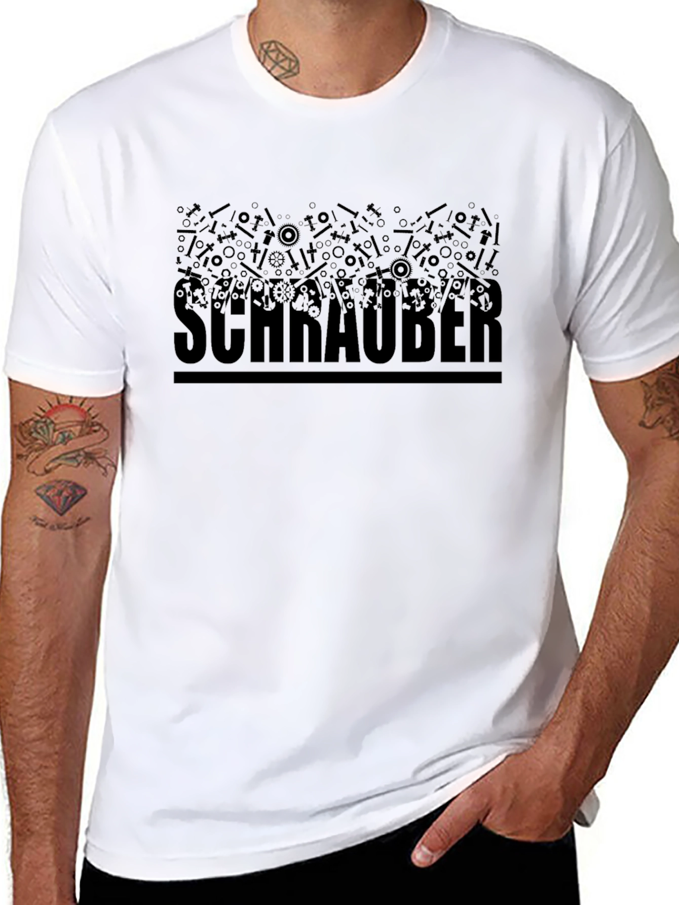Schrauber Mechanic Tool Shirt - Black Graphic Tee