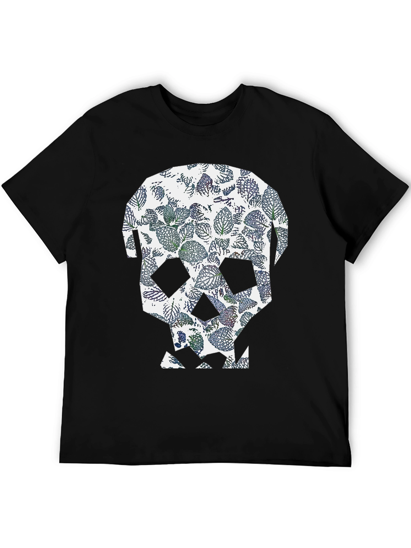 Leaf Skull Graphic Tee - Modern Print T-Shirt
