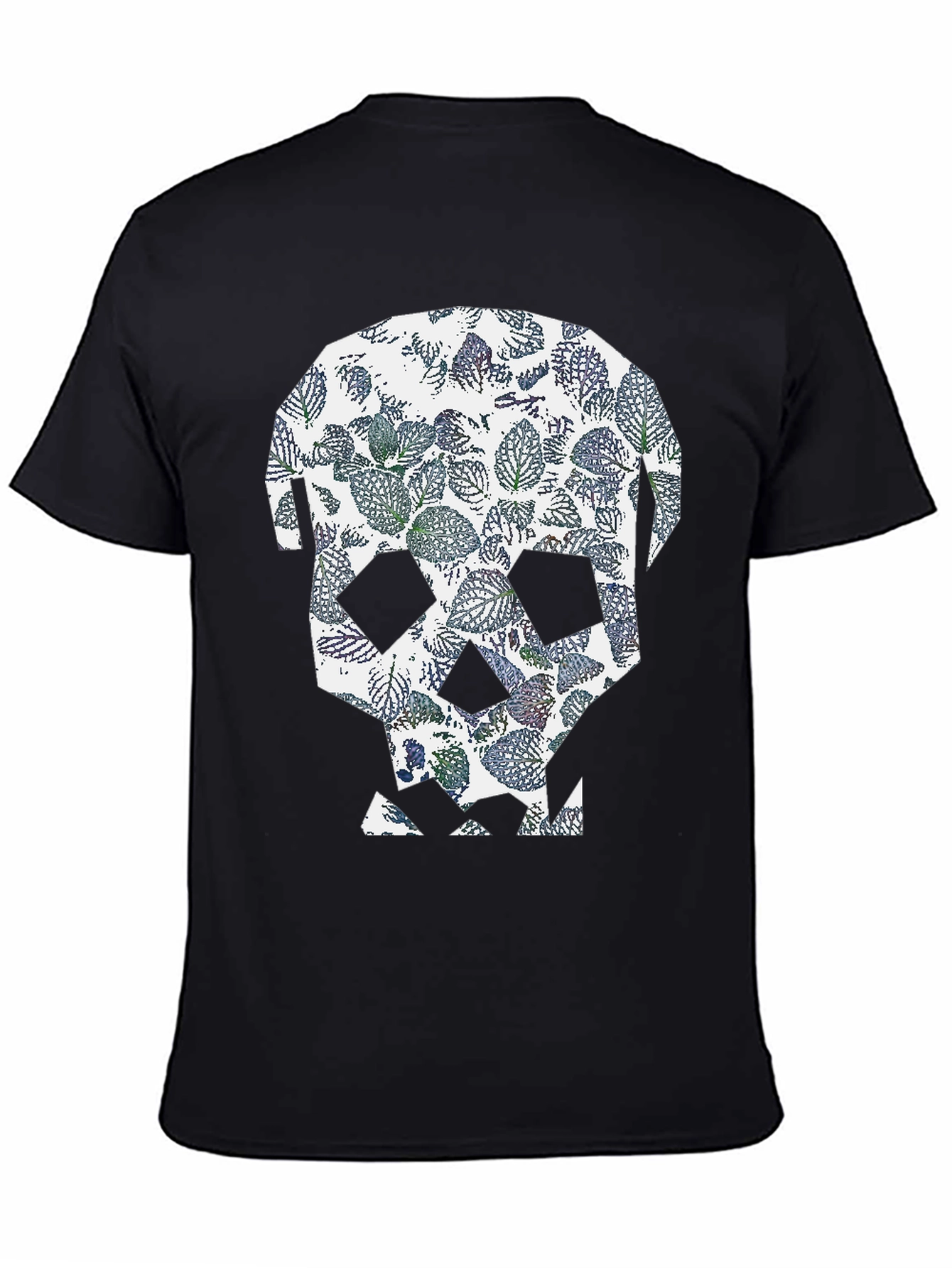 Leaf Skull Graphic Tee - Modern Print T-Shirt