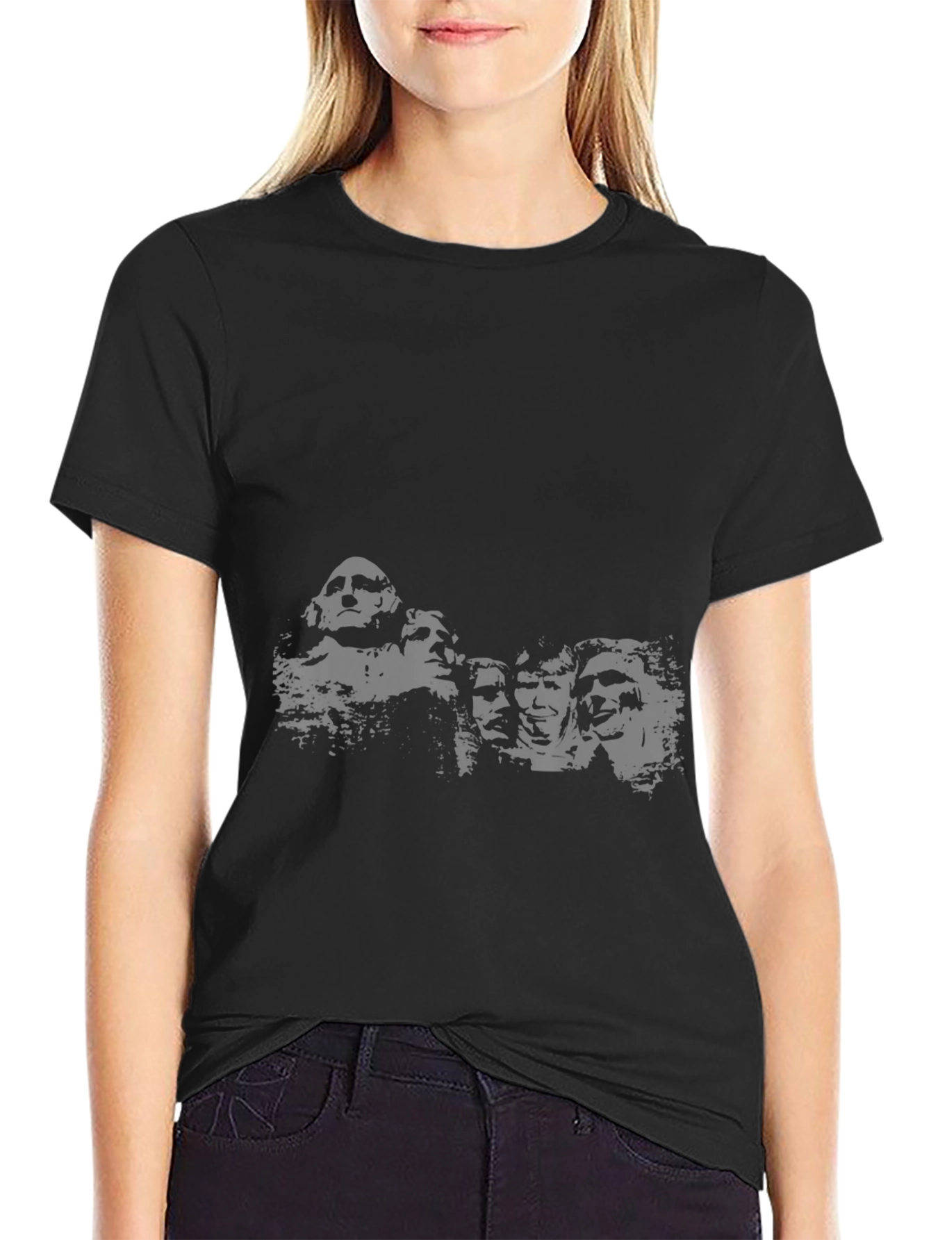 Mount Rushmore Mens Black Graphic Tee