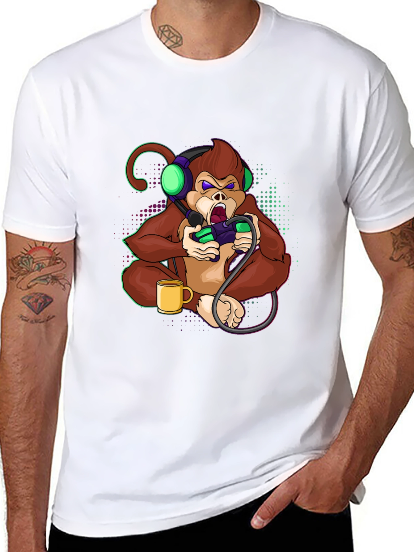 Gamer Monkey T-Shirt - Cool Graphic Tee