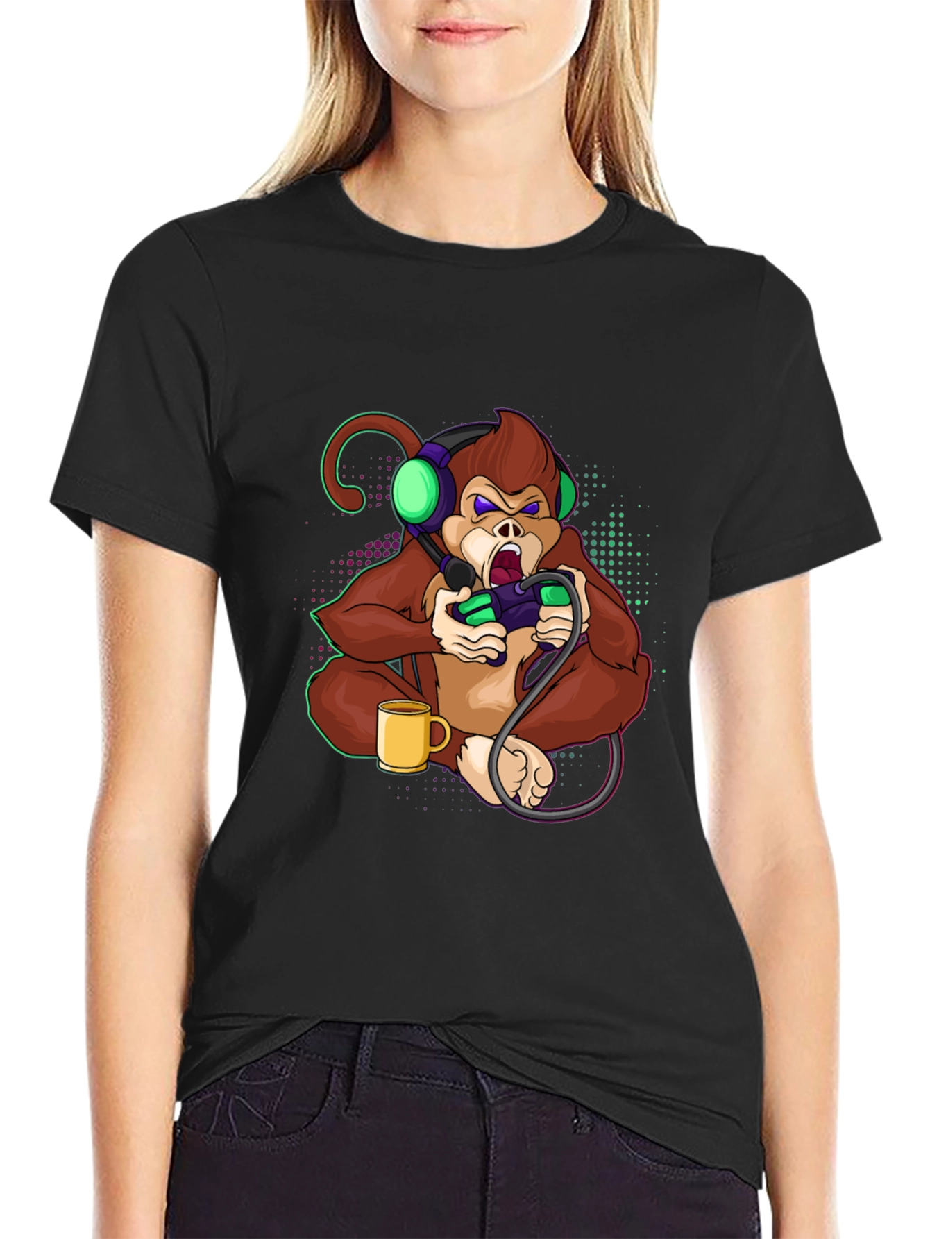 Gamer Monkey T-Shirt - Cool Graphic Tee