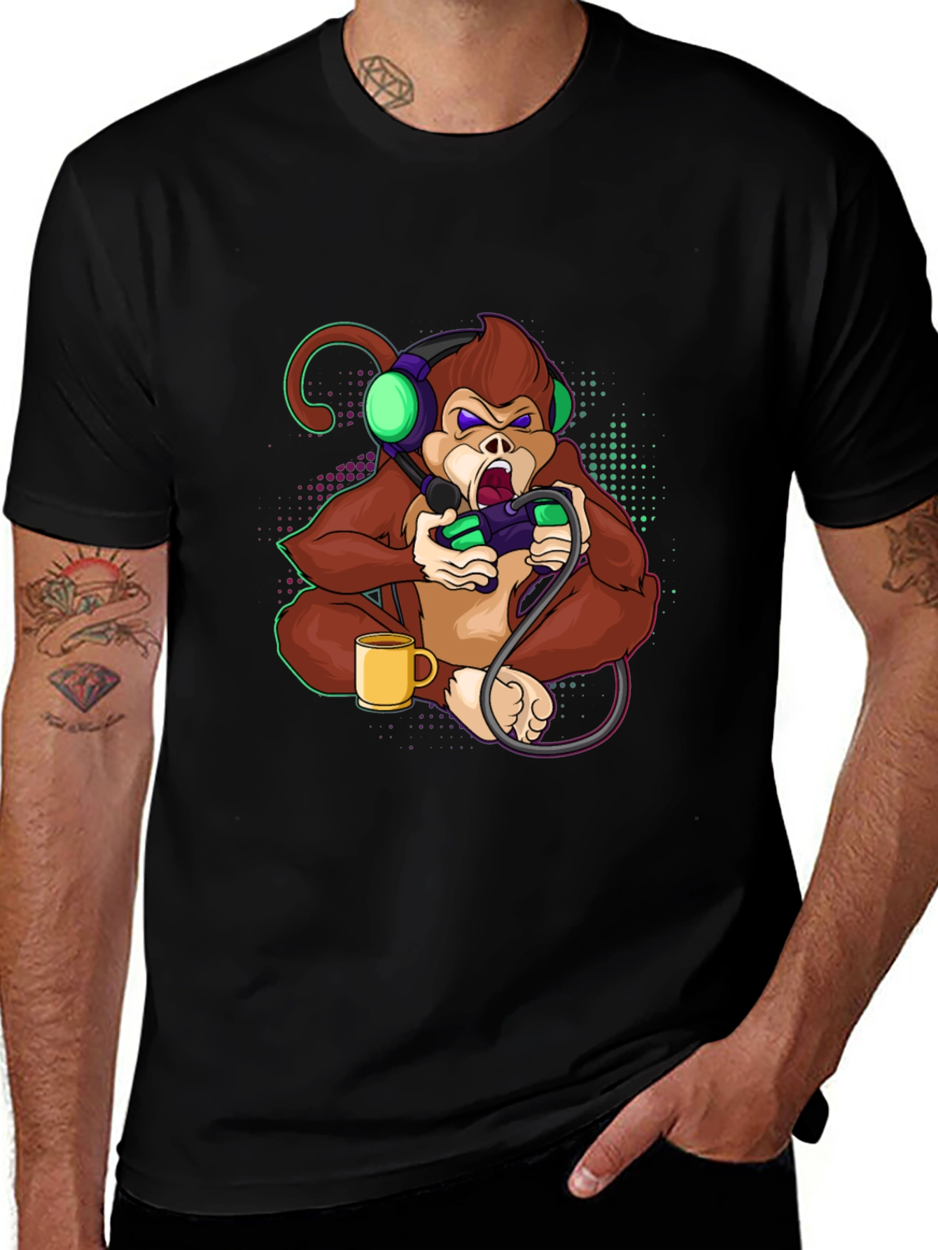 Gamer Monkey T-Shirt - Cool Graphic Tee