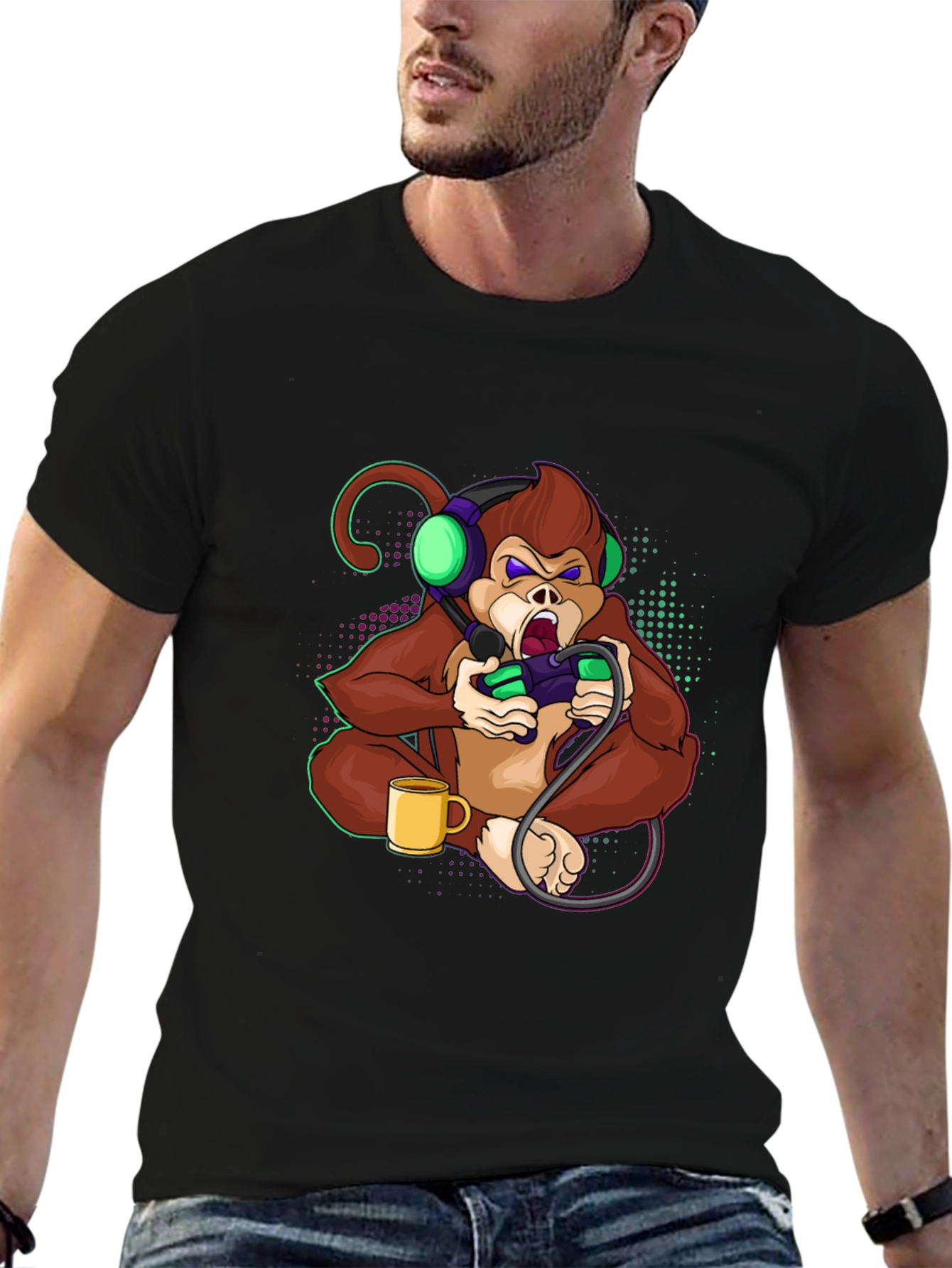 Gamer Monkey T-Shirt - Cool Graphic Tee
