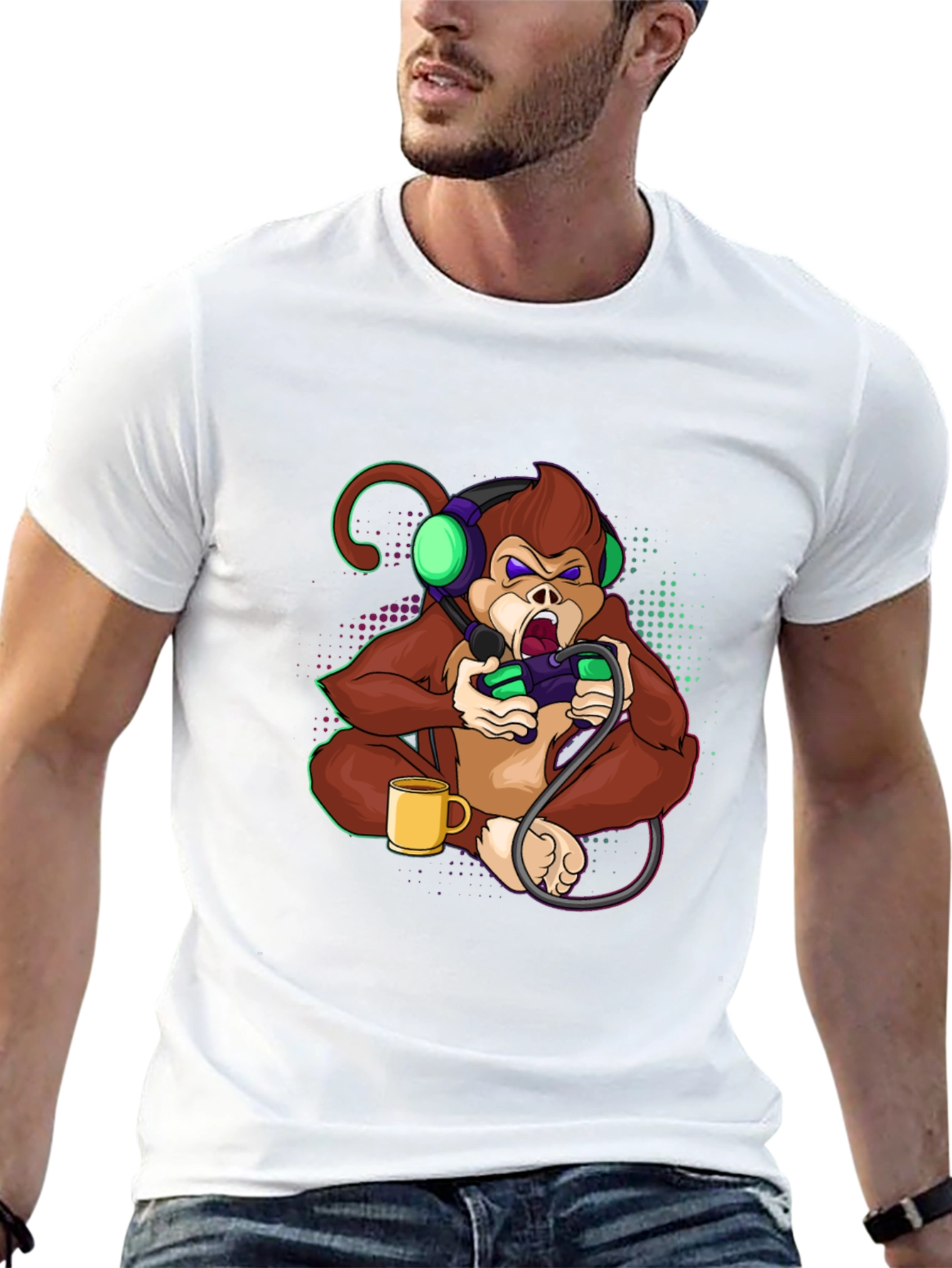 Gamer Monkey T-Shirt - Cool Graphic Tee