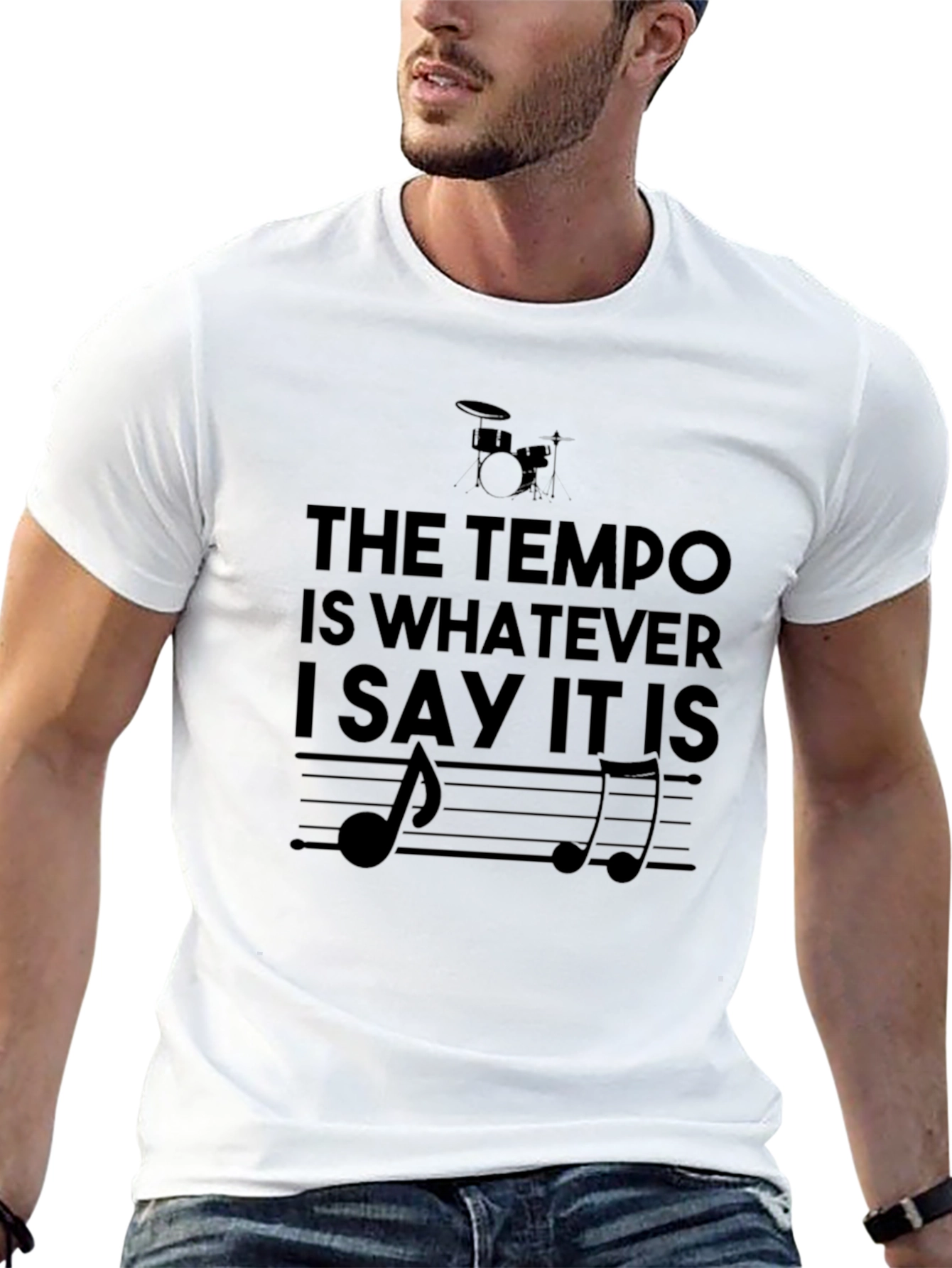 Tempo Drummer Black Graphic Tee