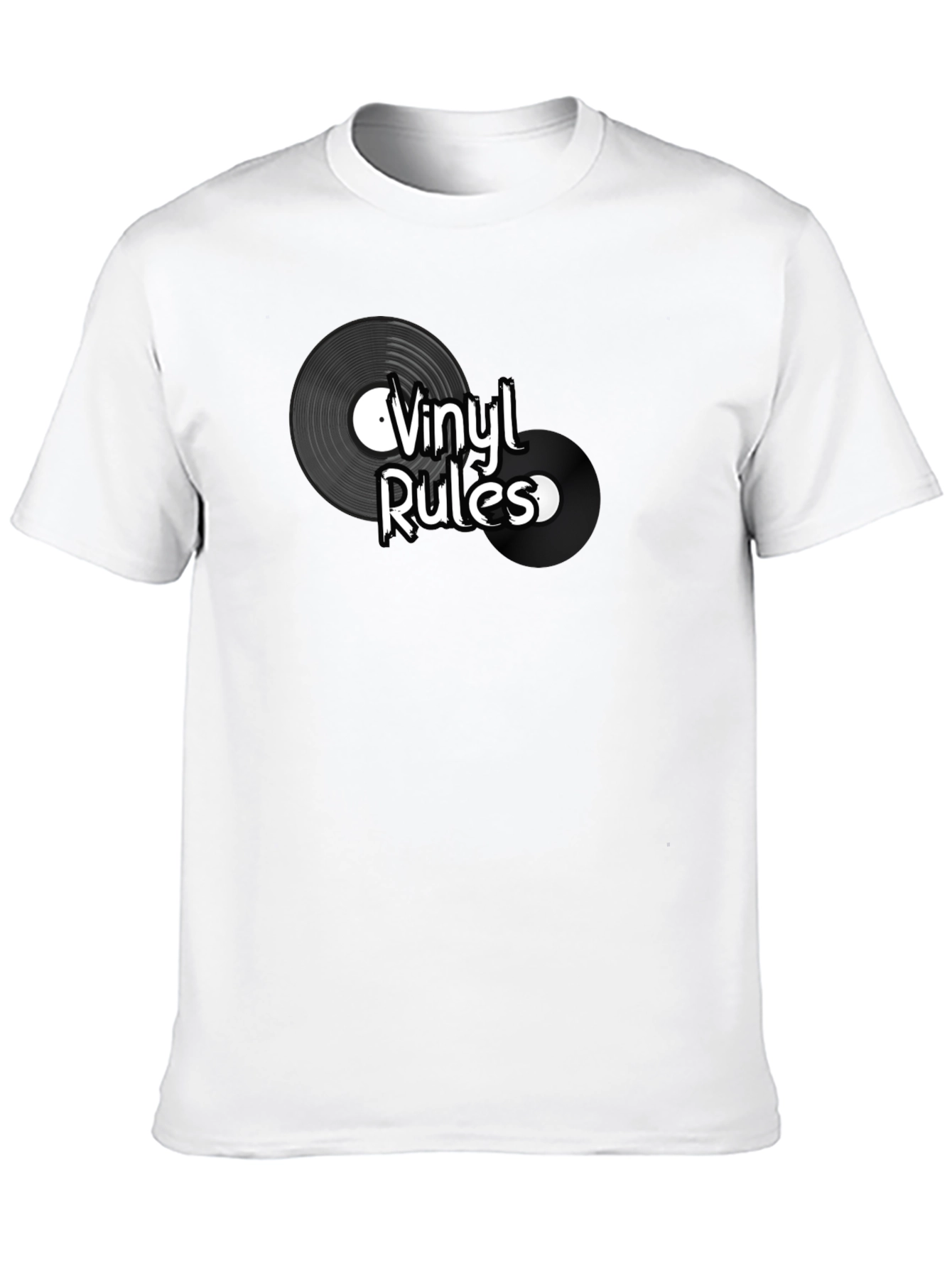 Vinyl Rules Graphic Tee - Black Cotton T-Shirt