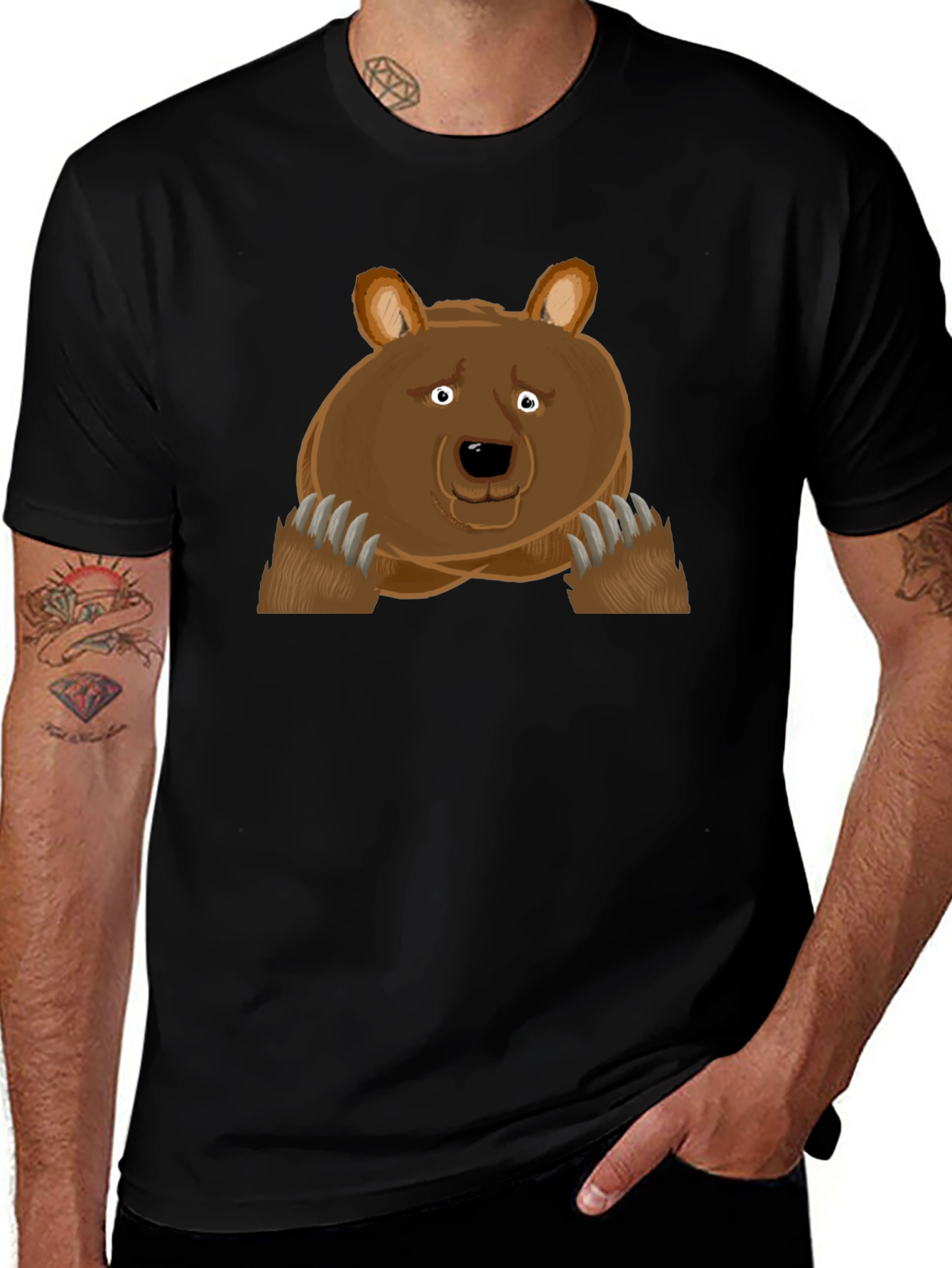 Funny Cartoon Bear Claw T-Shirt