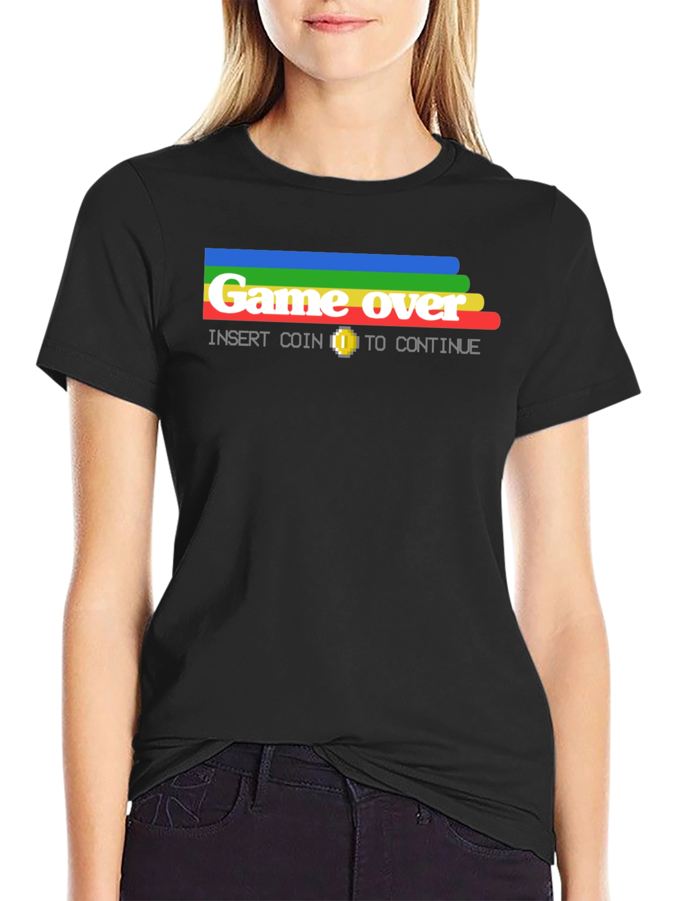 Retro Game Over T-Shirt - Insert Coin to Continue