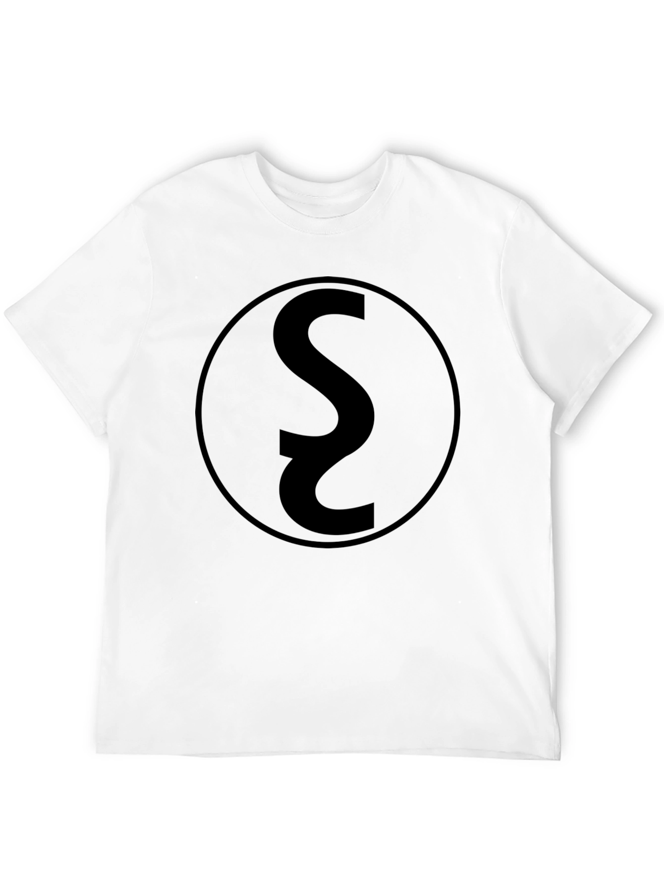 Black Graphic Tee with Circular S Design