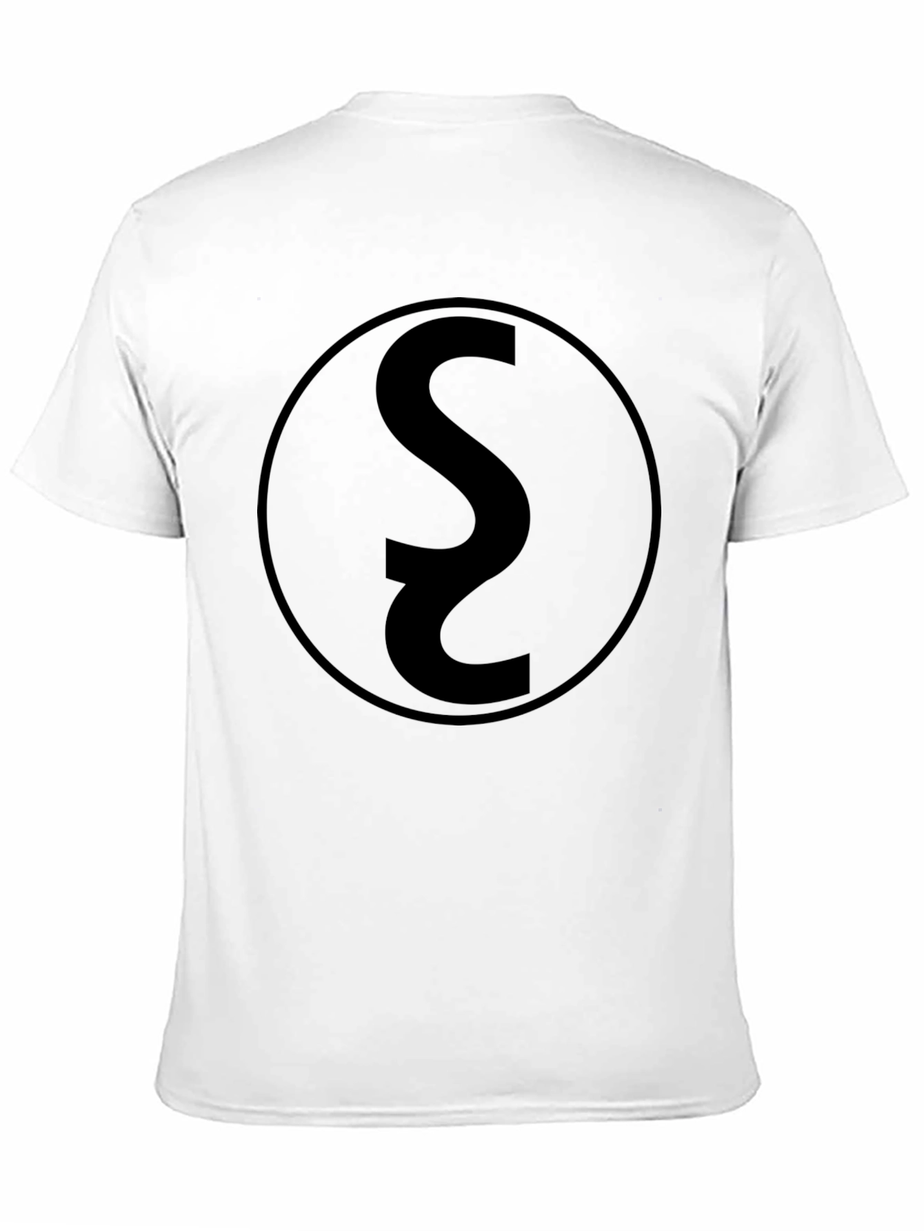 Black Graphic Tee with Circular S Design