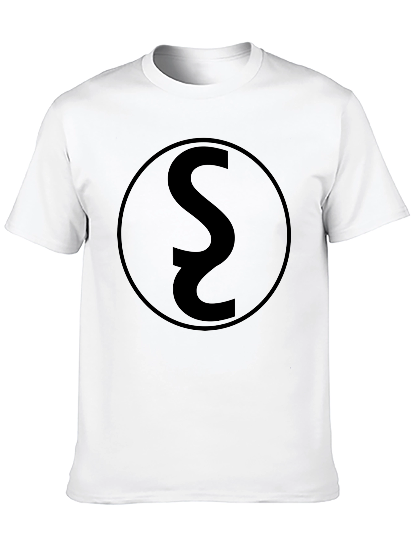 Black Graphic Tee with Circular S Design