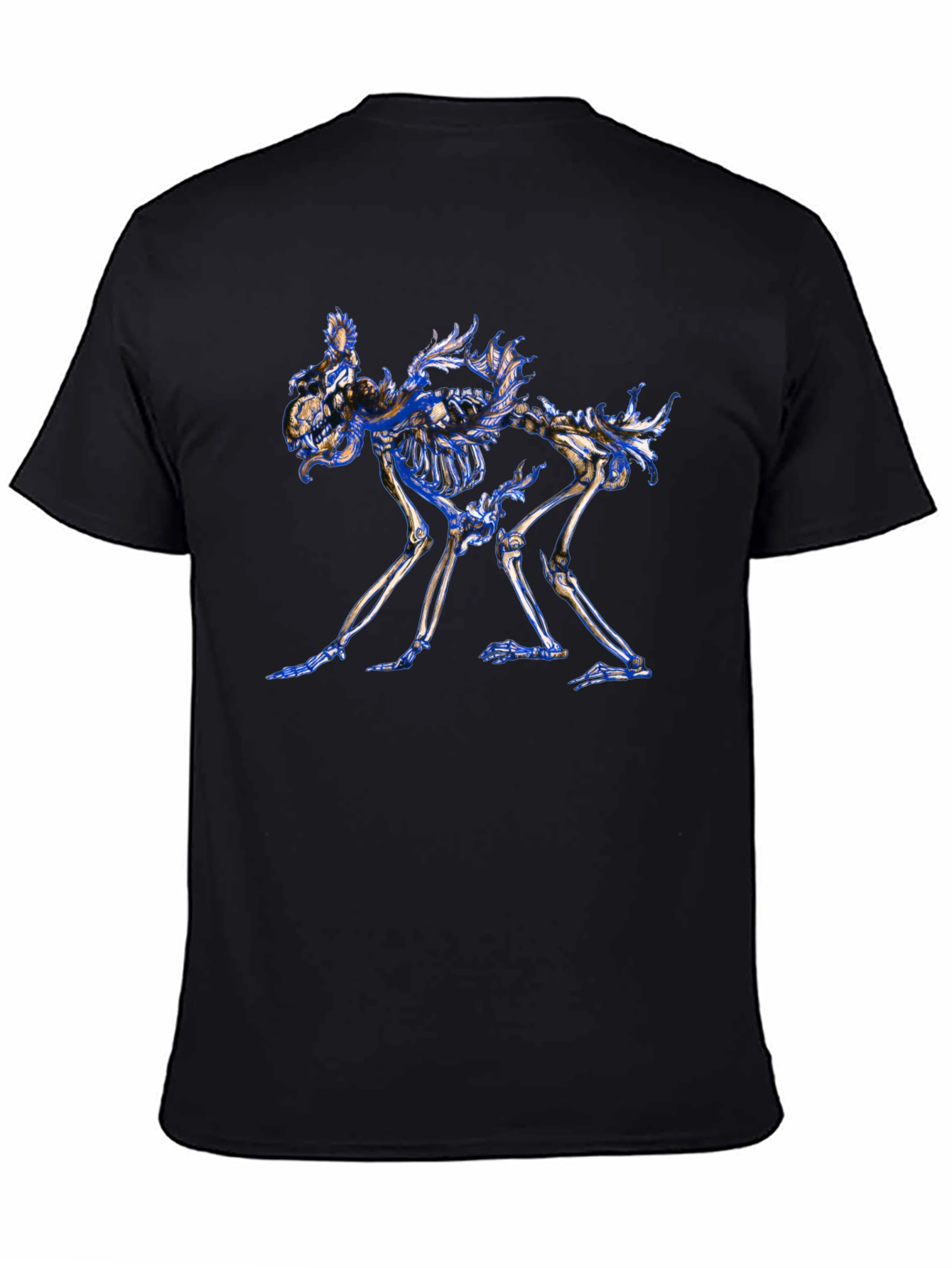 Skeleton Dog Graphic Tee - Unique Art T-Shirt
