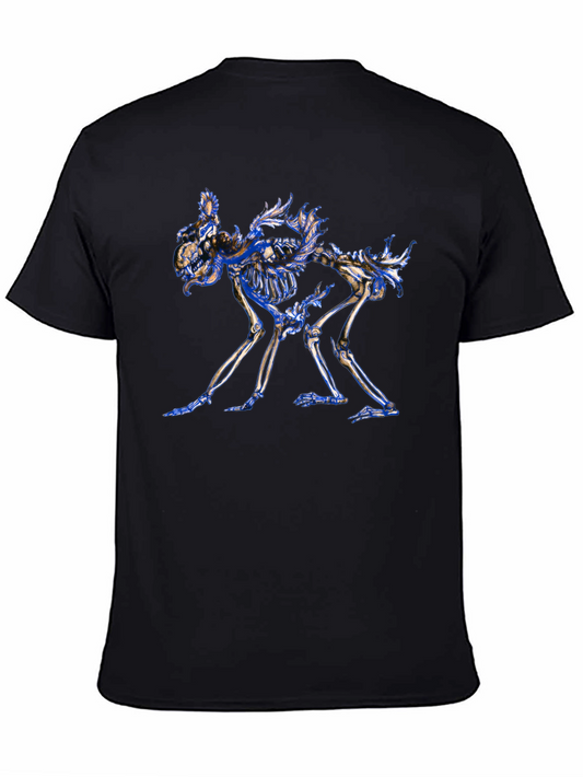 Skeleton Dog Graphic Tee - Unique Art T-Shirt